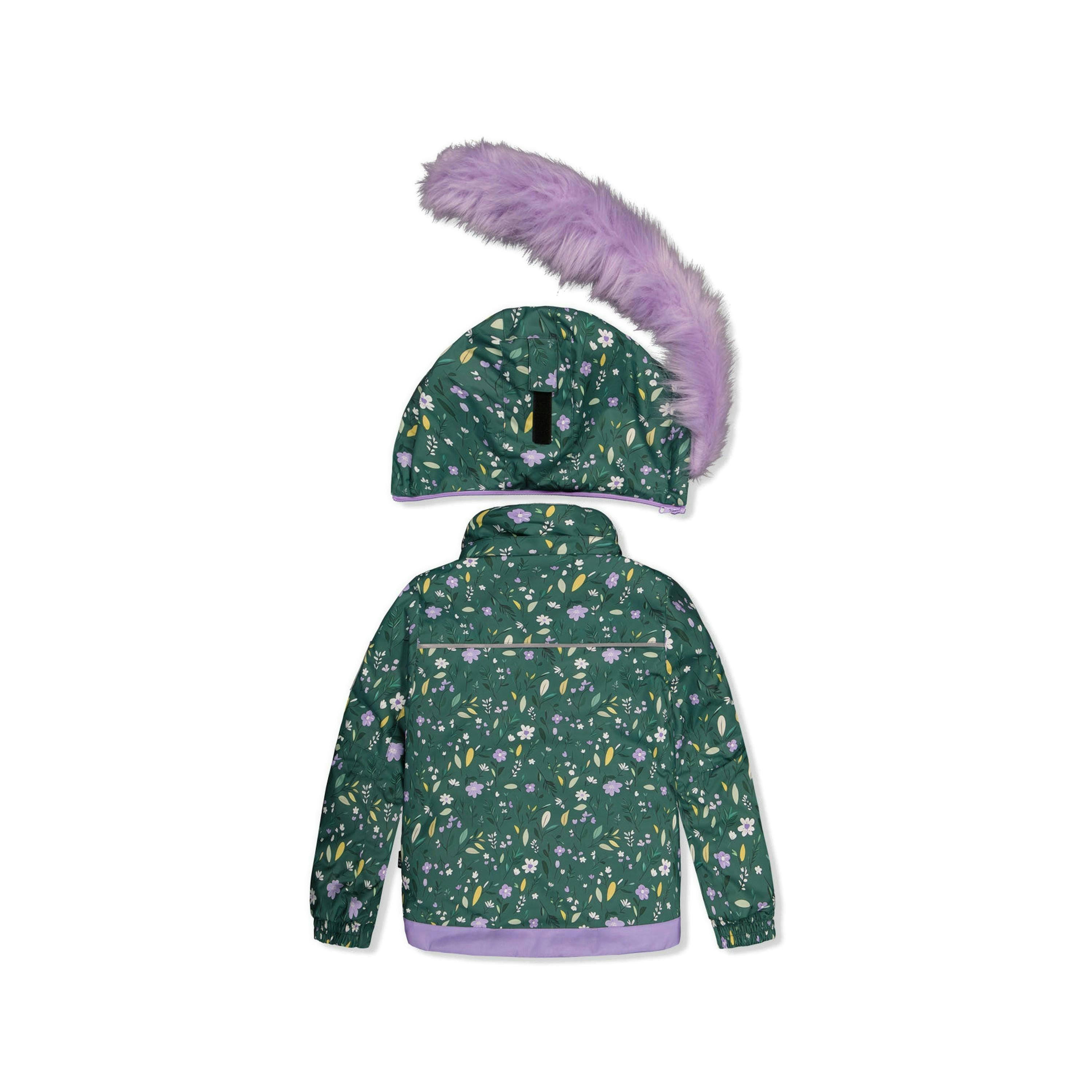 Two Piece Play Snowsuit Green Mini Flower Print , view 5 of 6