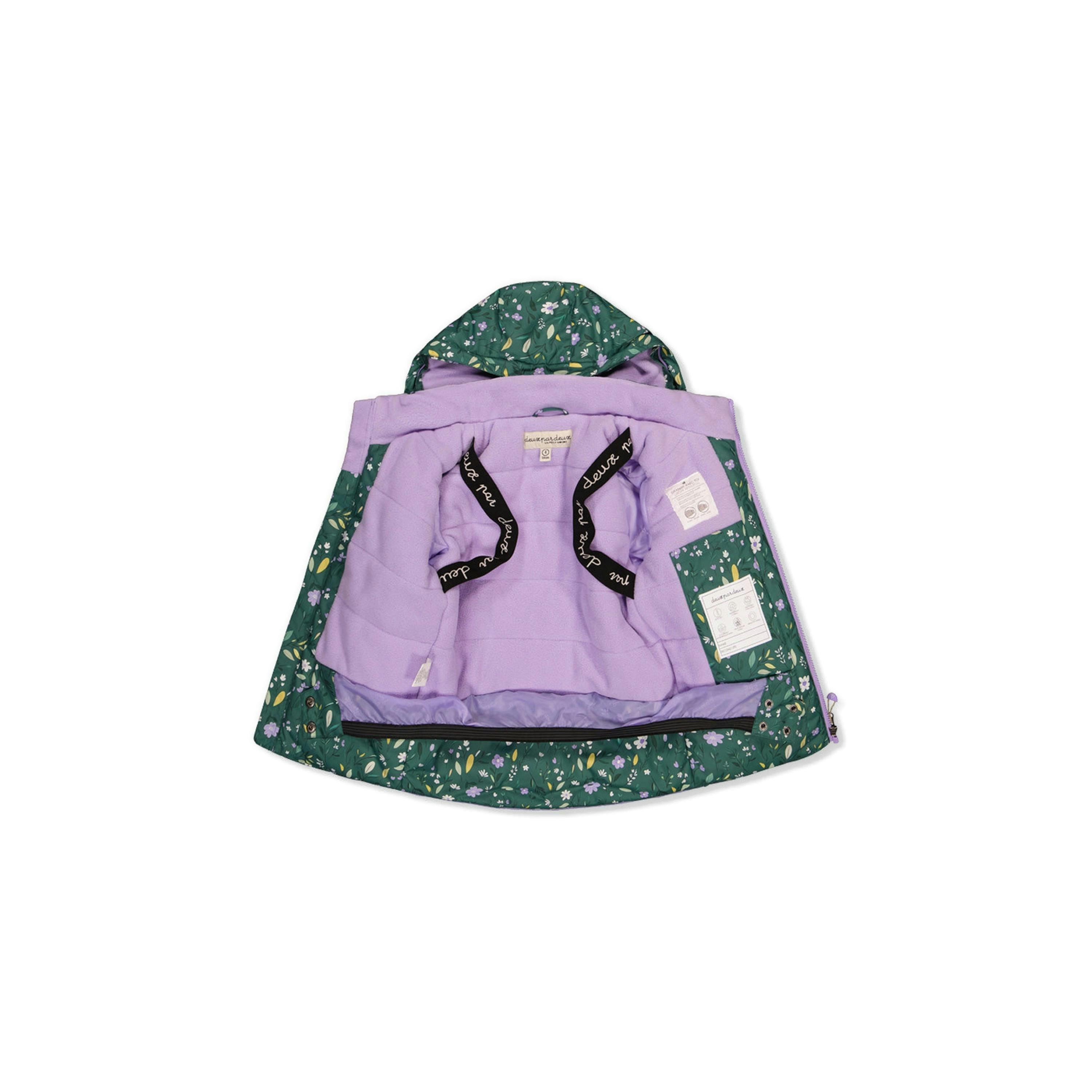 Two Piece Play Snowsuit Green Mini Flower Print , view 6 of 6