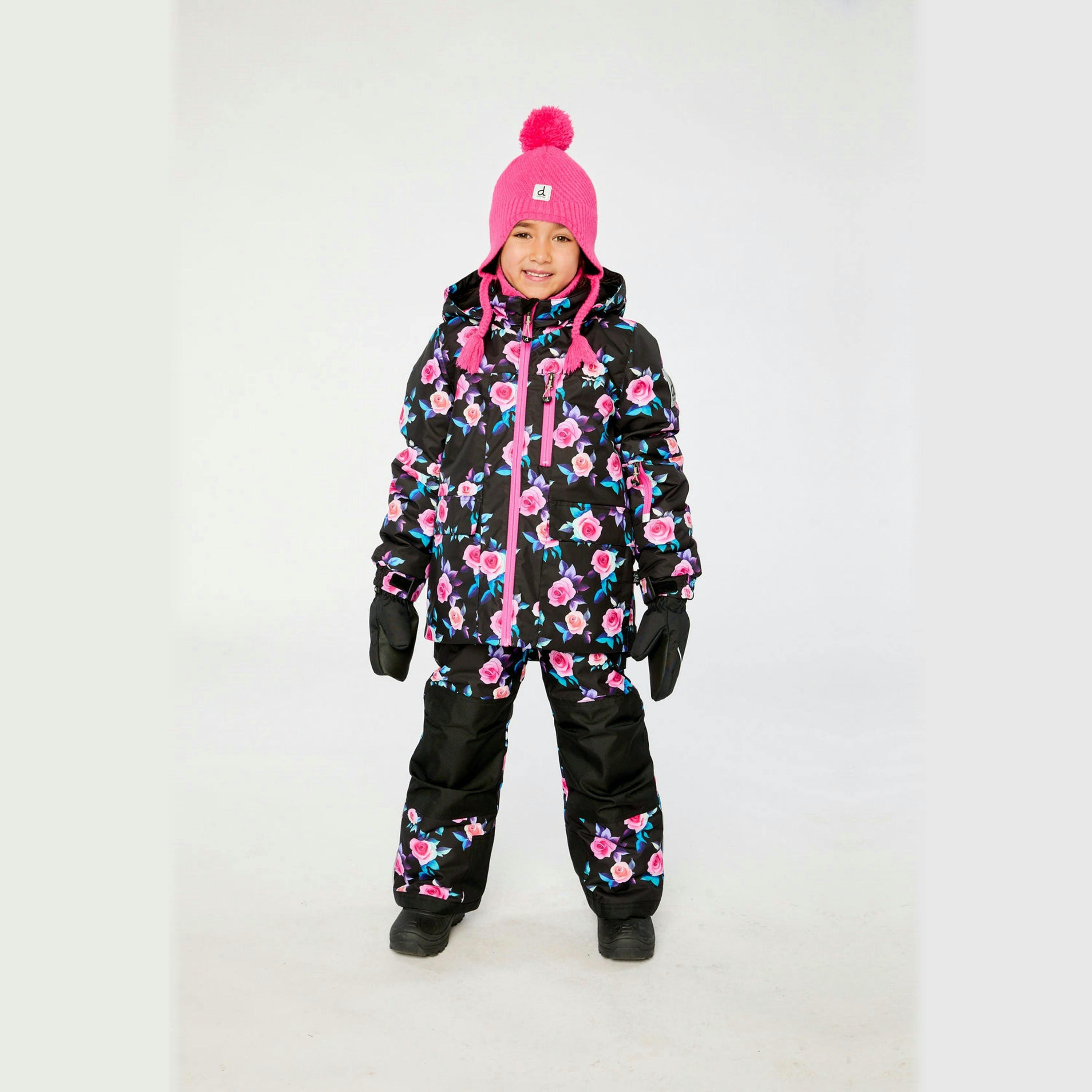 Two Piece Play Snowsuit Black Rose Print , view 2 of 6