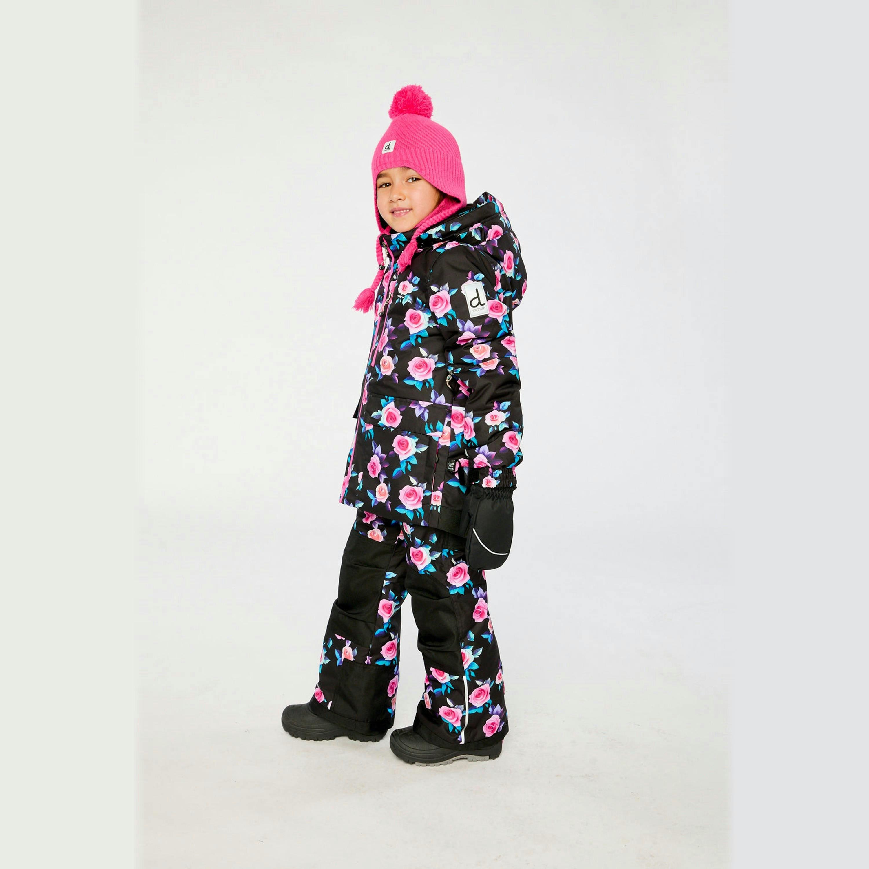 Two Piece Play Snowsuit Black Rose Print , view 3 of 6