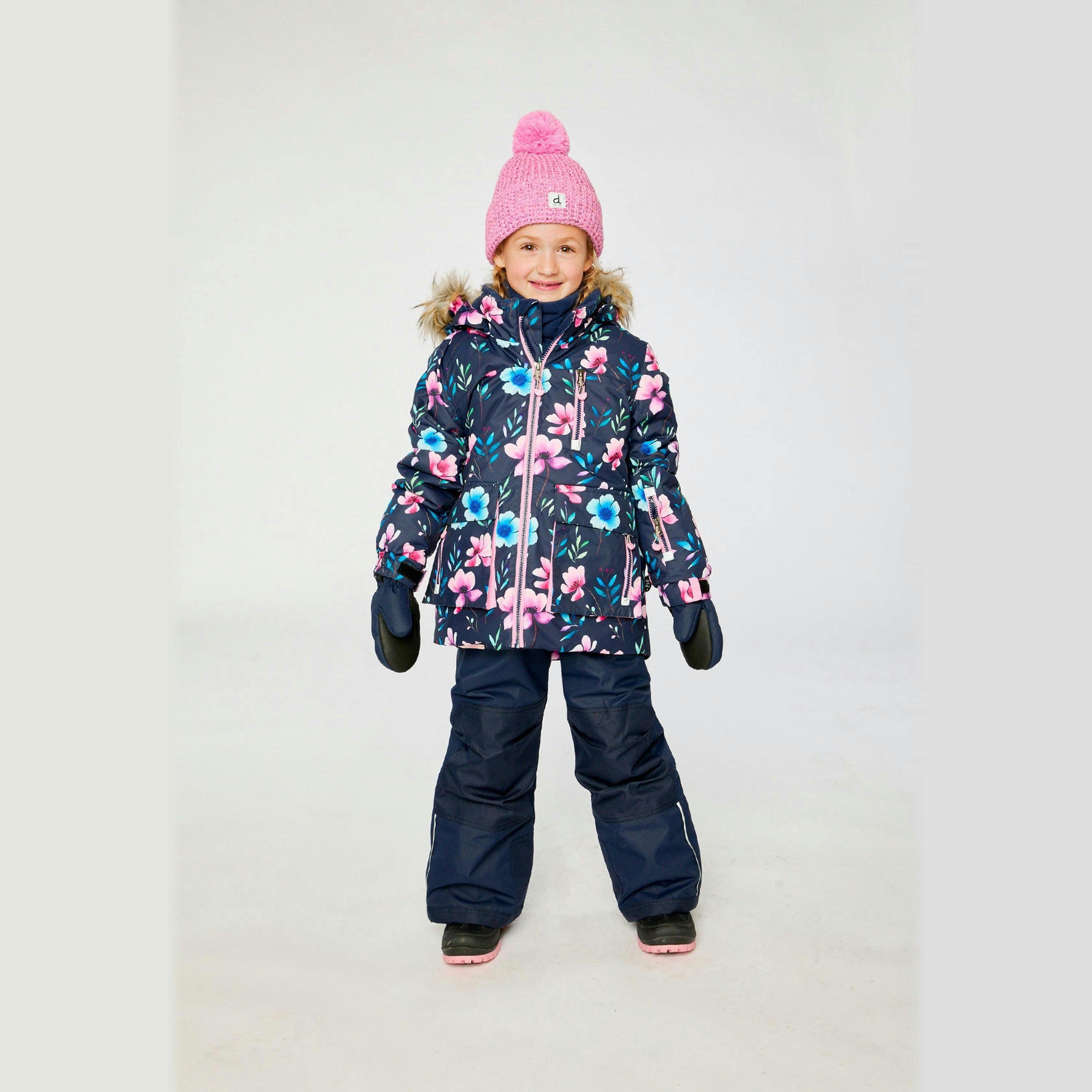 Two Piece Play Snowsuit Blue Floral Print , view 2 of 6
