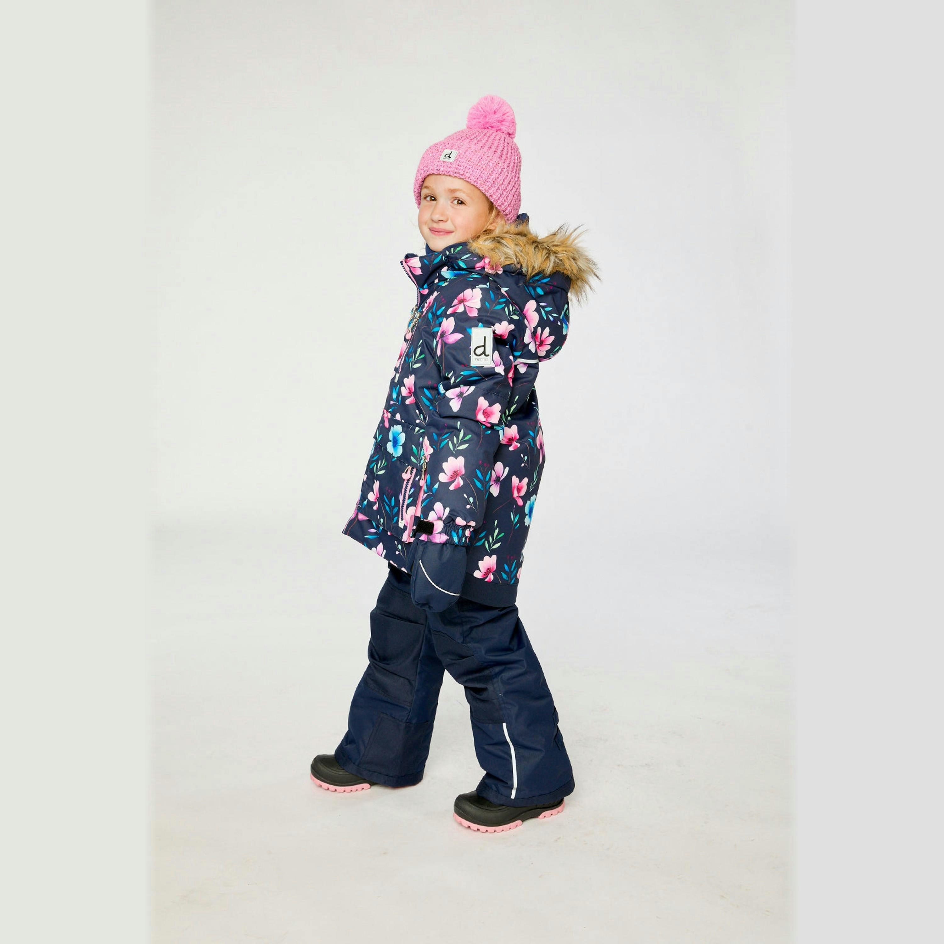 Two Piece Play Snowsuit Blue Floral Print , view 3 of 6