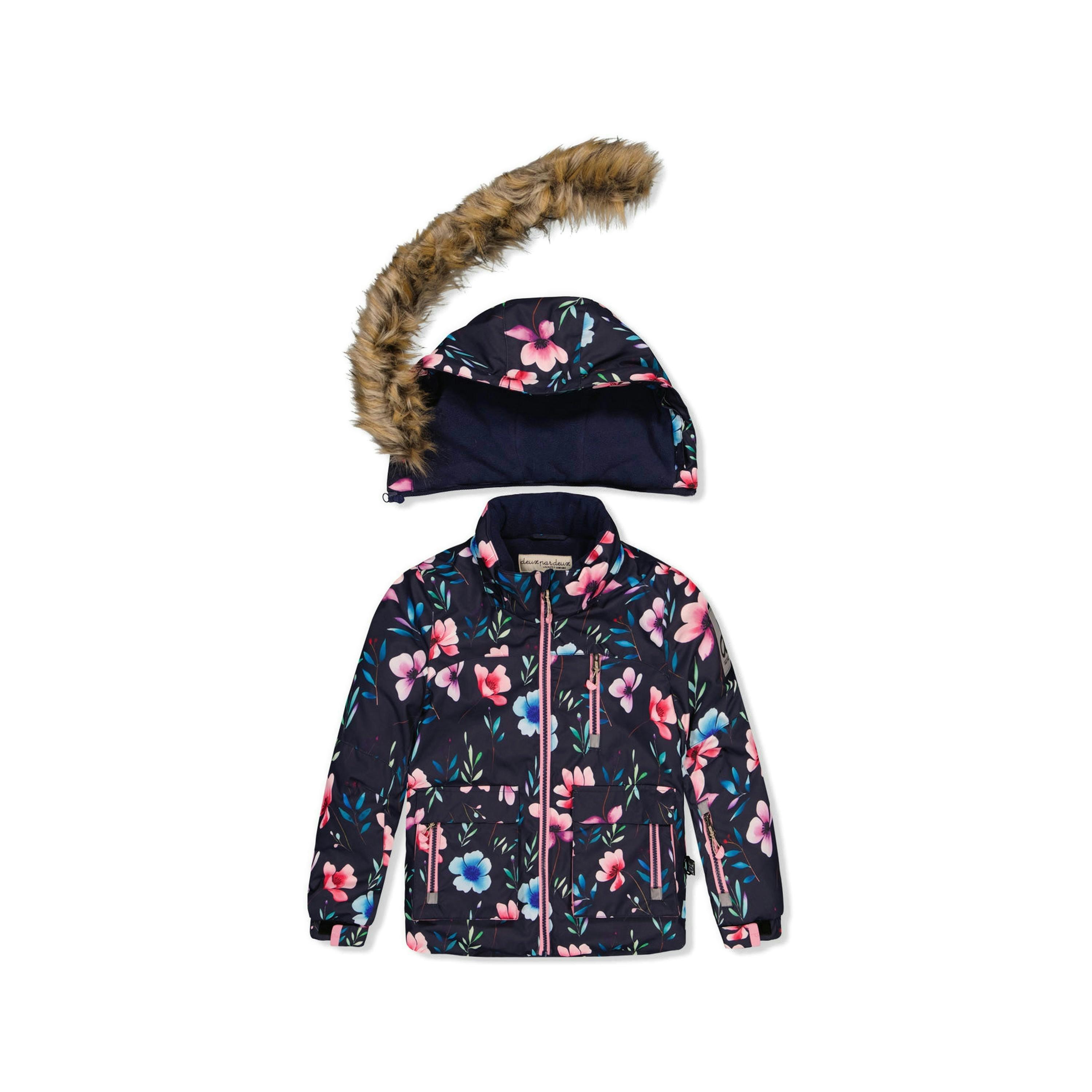 Two Piece Play Snowsuit Blue Floral Print , view 5 of 6