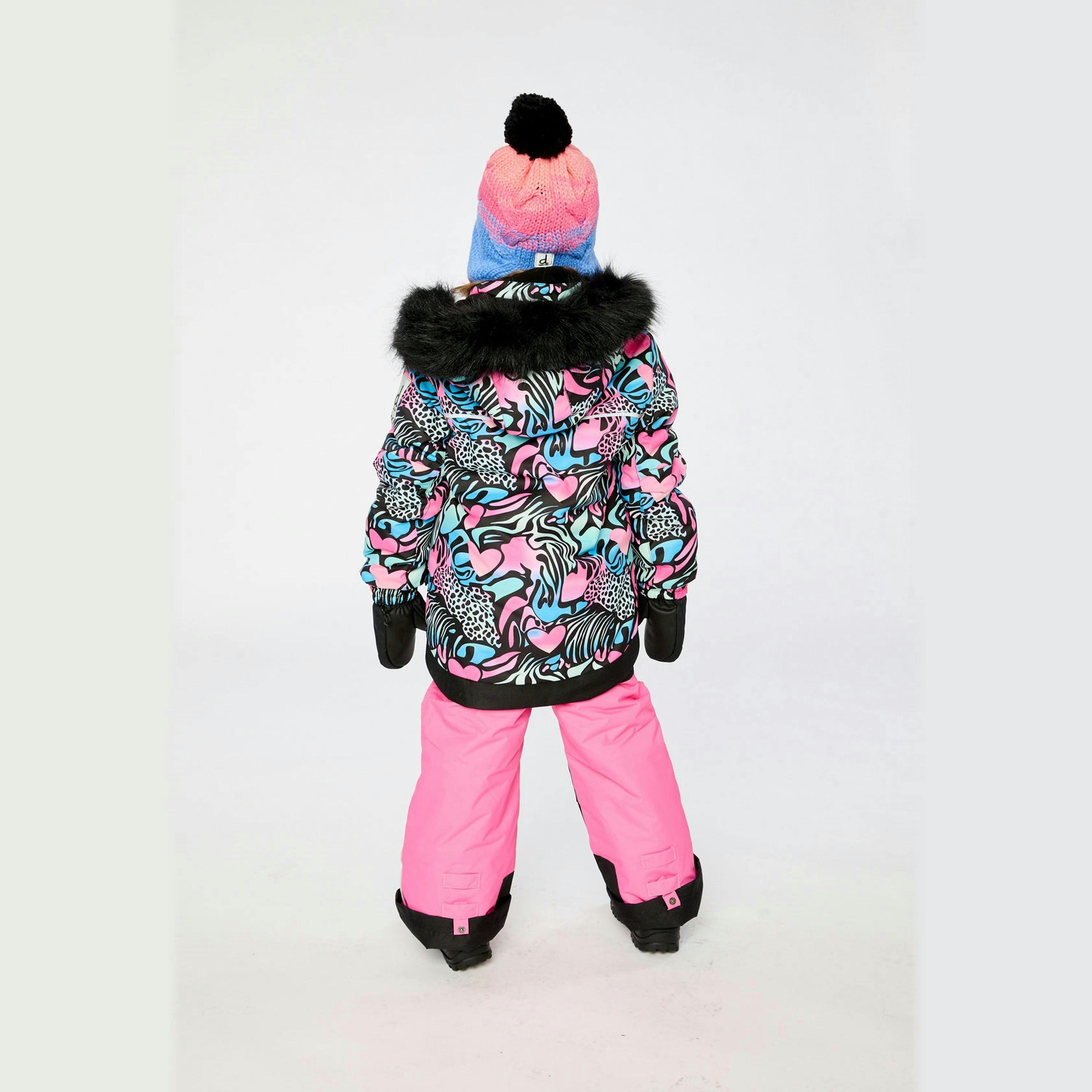 Two Piece Play Snowsuit Black Zebra Print With Pink Pants , view 4 of 6