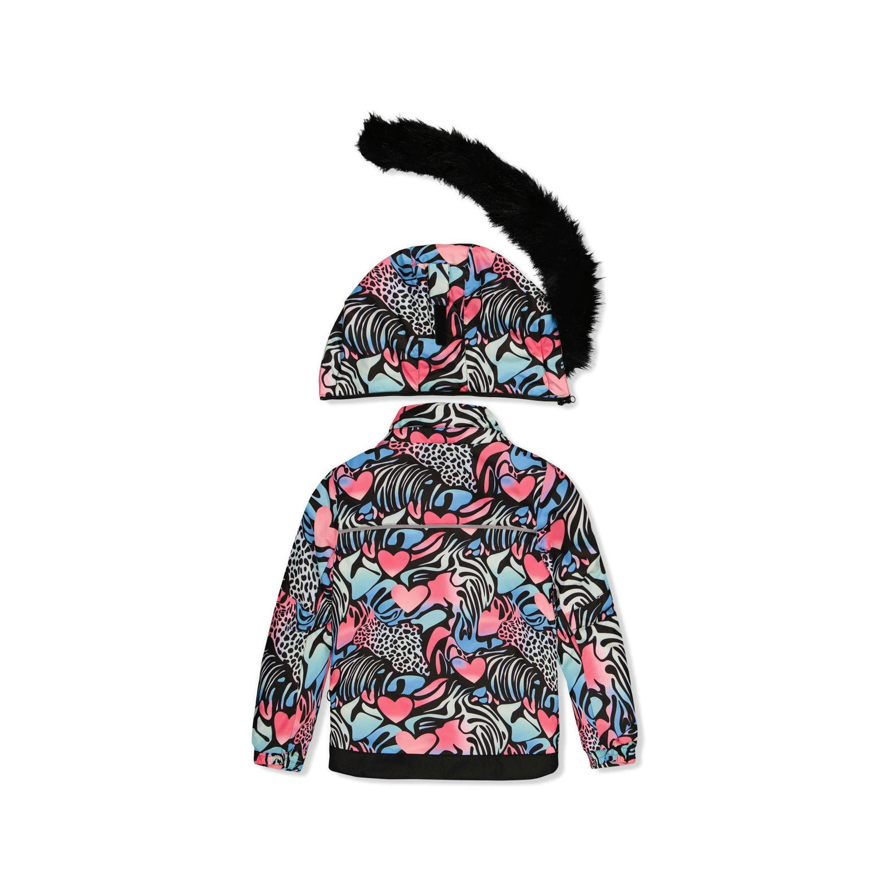 Two Piece Play Snowsuit Black Zebra Print With Pink Pants , view 6 of 6