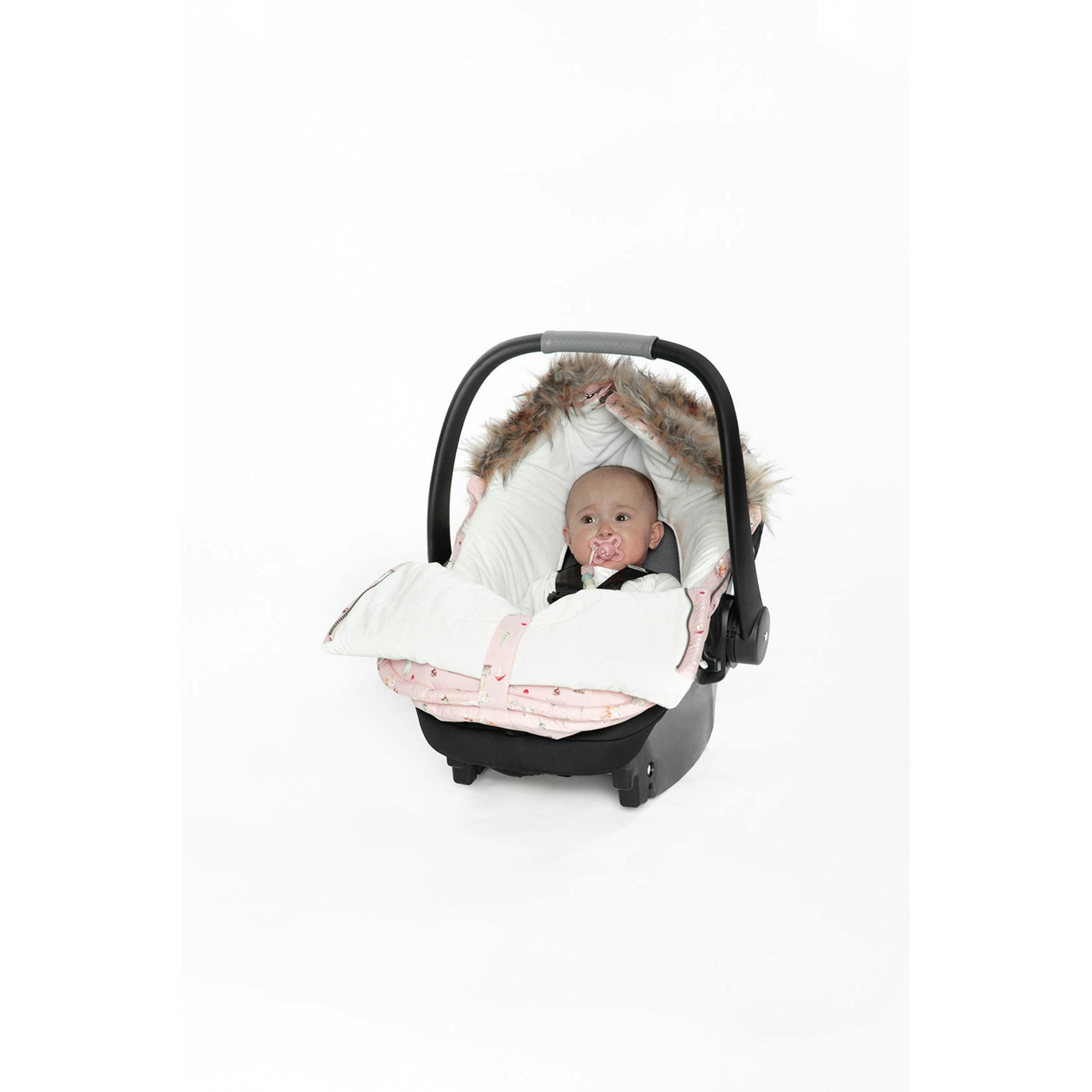 Bunting Bag For Car Seats & Strollers Pink Animal Print , view 3 of 6