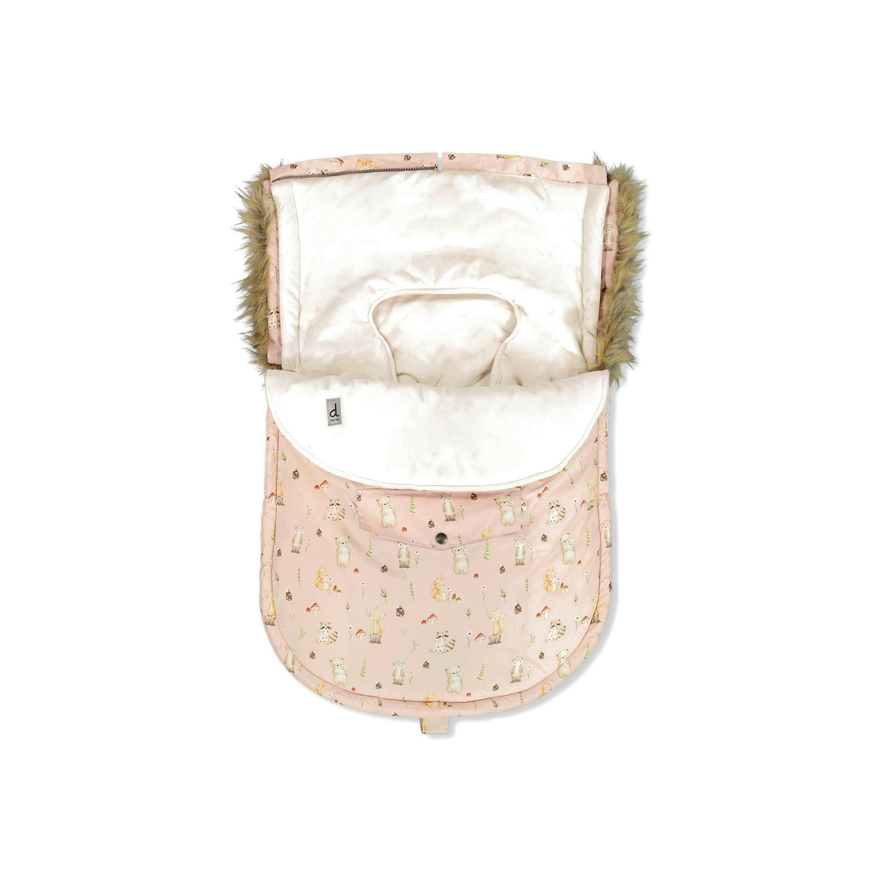 Bunting Bag For Car Seats & Strollers Pink Animal Print , view 5 of 6