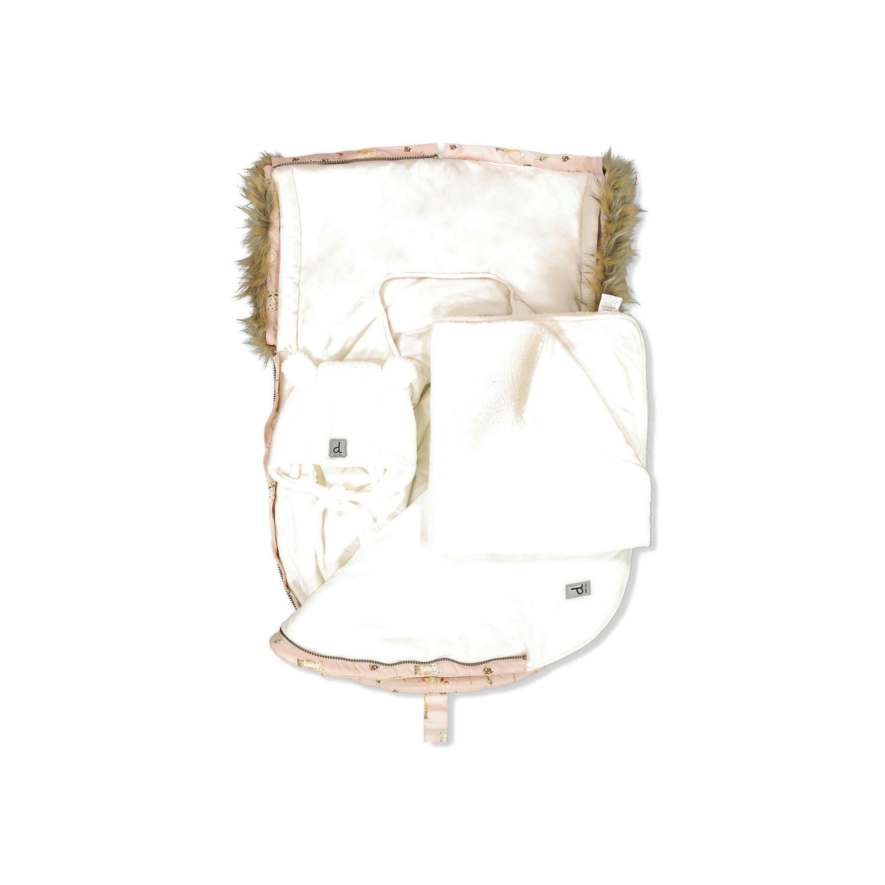 Bunting Bag For Car Seats & Strollers Pink Animal Print , view 6 of 6