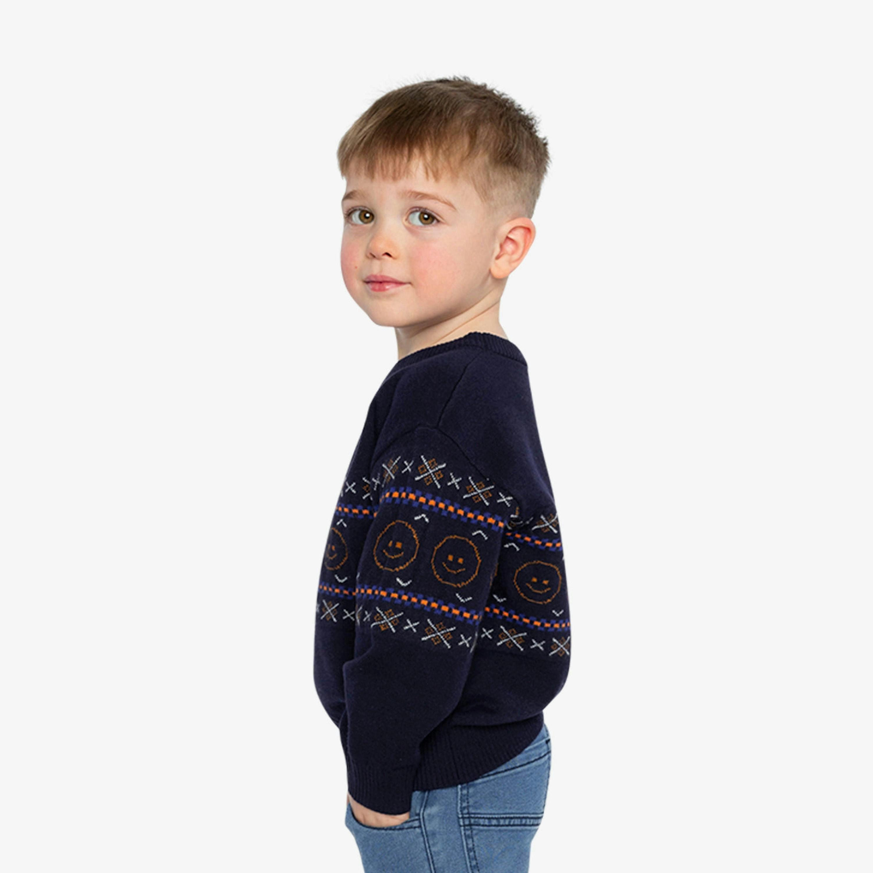 Jacquard Sweater Dark Blue , view 3 of 6