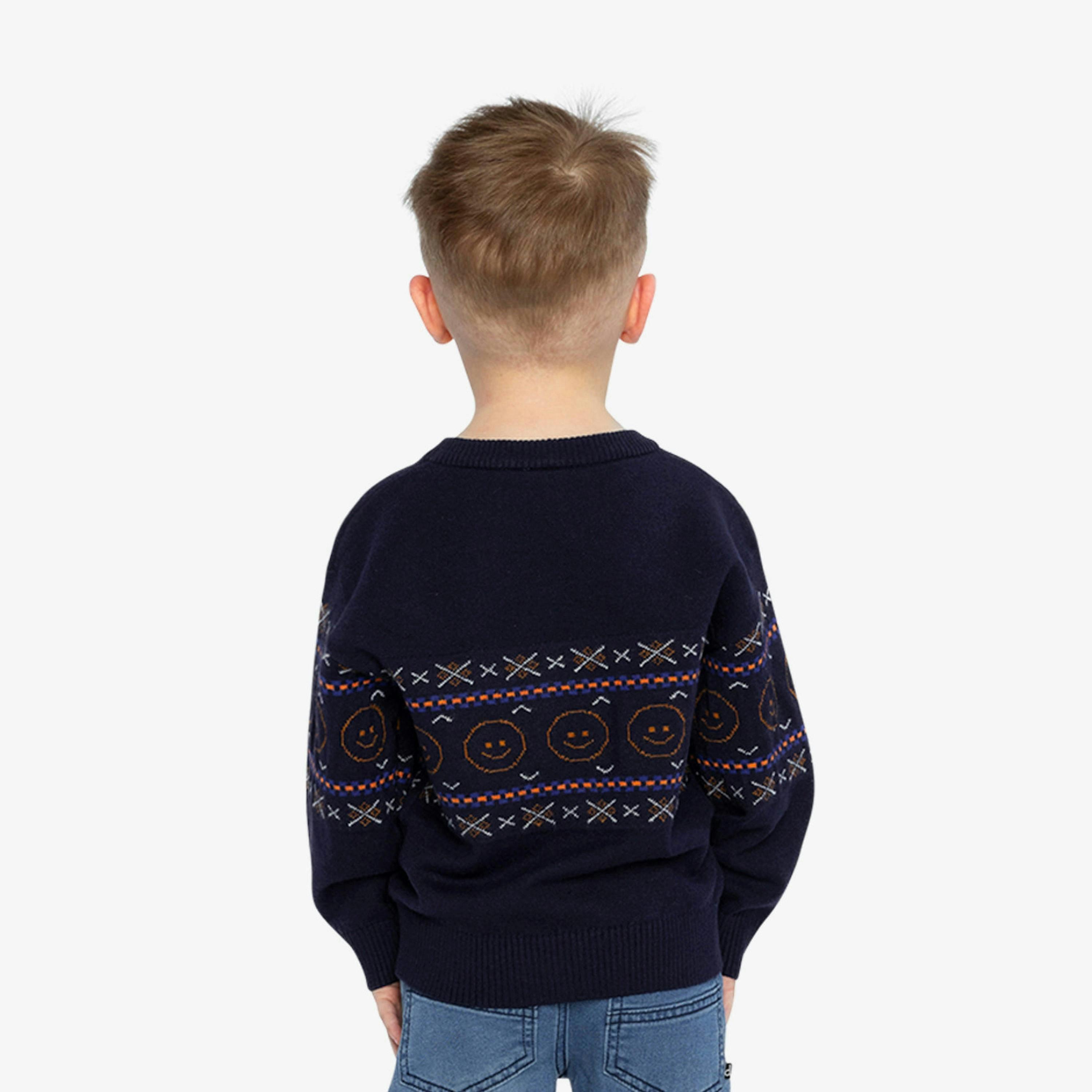 Jacquard Sweater Dark Blue , view 4 of 6