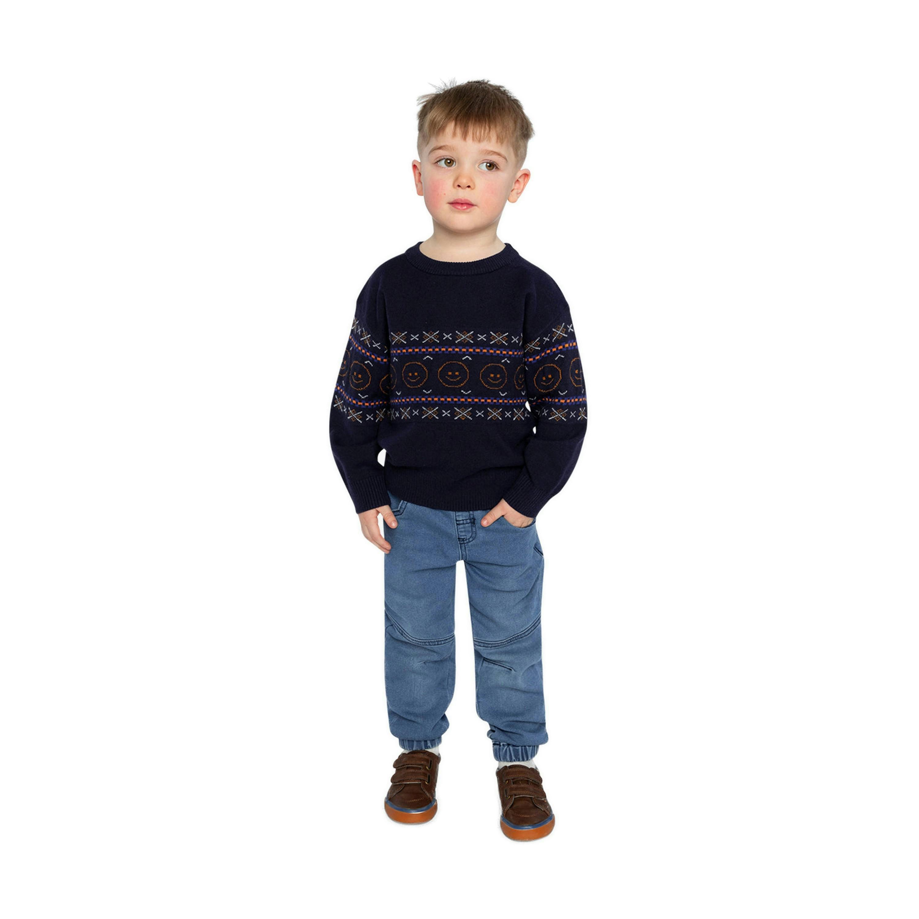 Jacquard Sweater Dark Blue , view 5 of 6