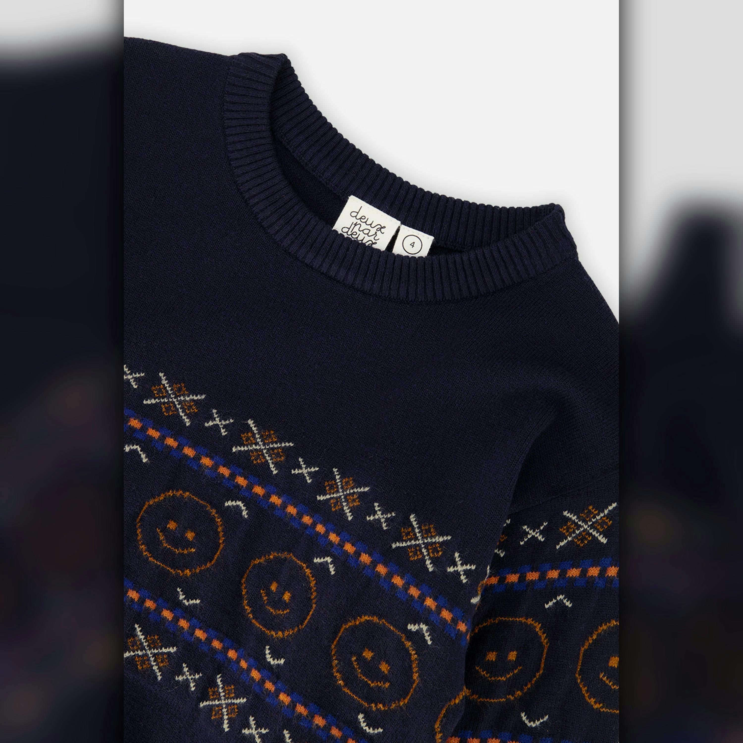 Jacquard Sweater Dark Blue , view 6 of 6