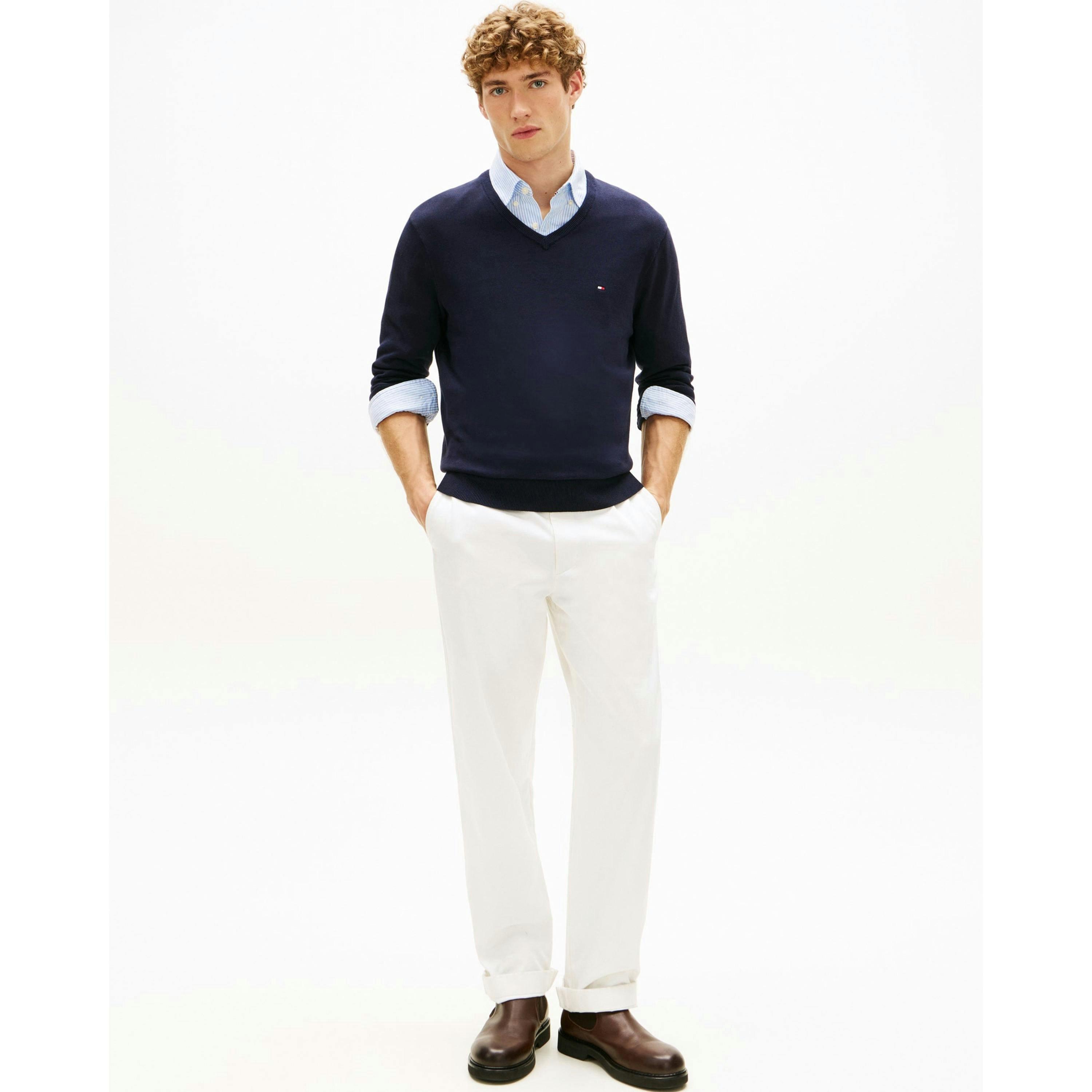 Tommy Hilfiger V-Neck Jumper  in Blue , view 1 of 5