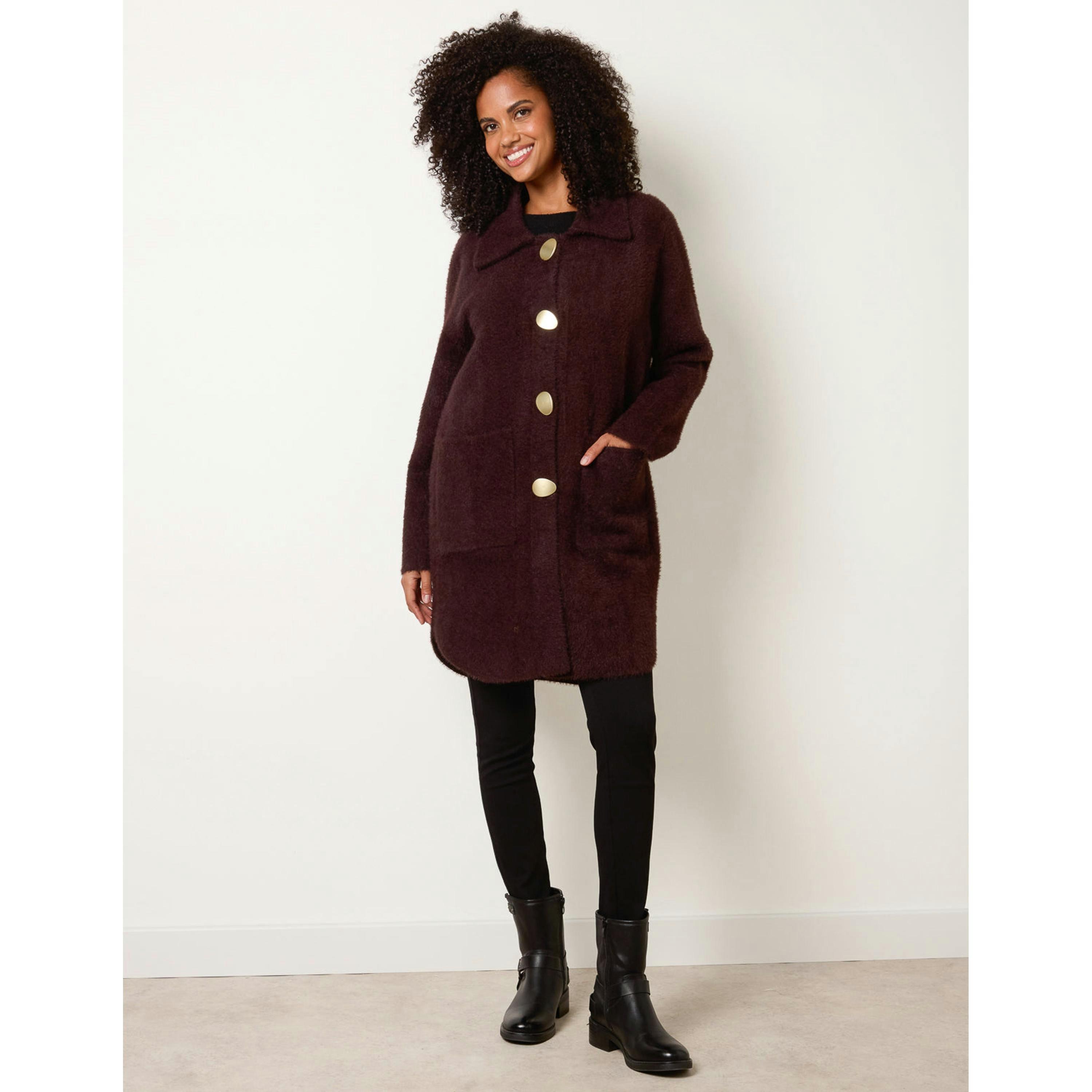 Blue Vanilla Overcoat With Classic Collar  in Brown , view 1 of 4