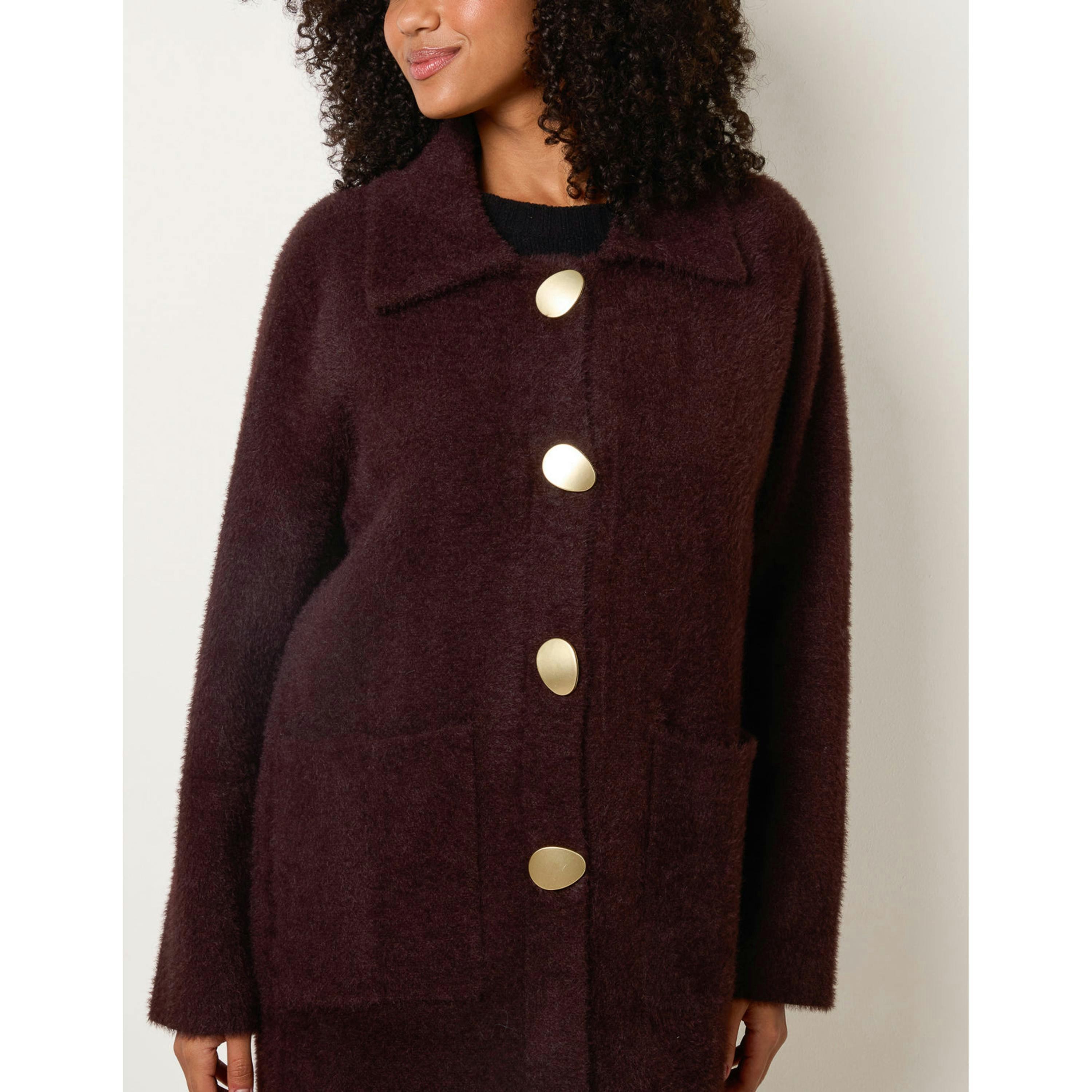 Blue Vanilla Overcoat With Classic Collar  in Brown , view 4 of 4
