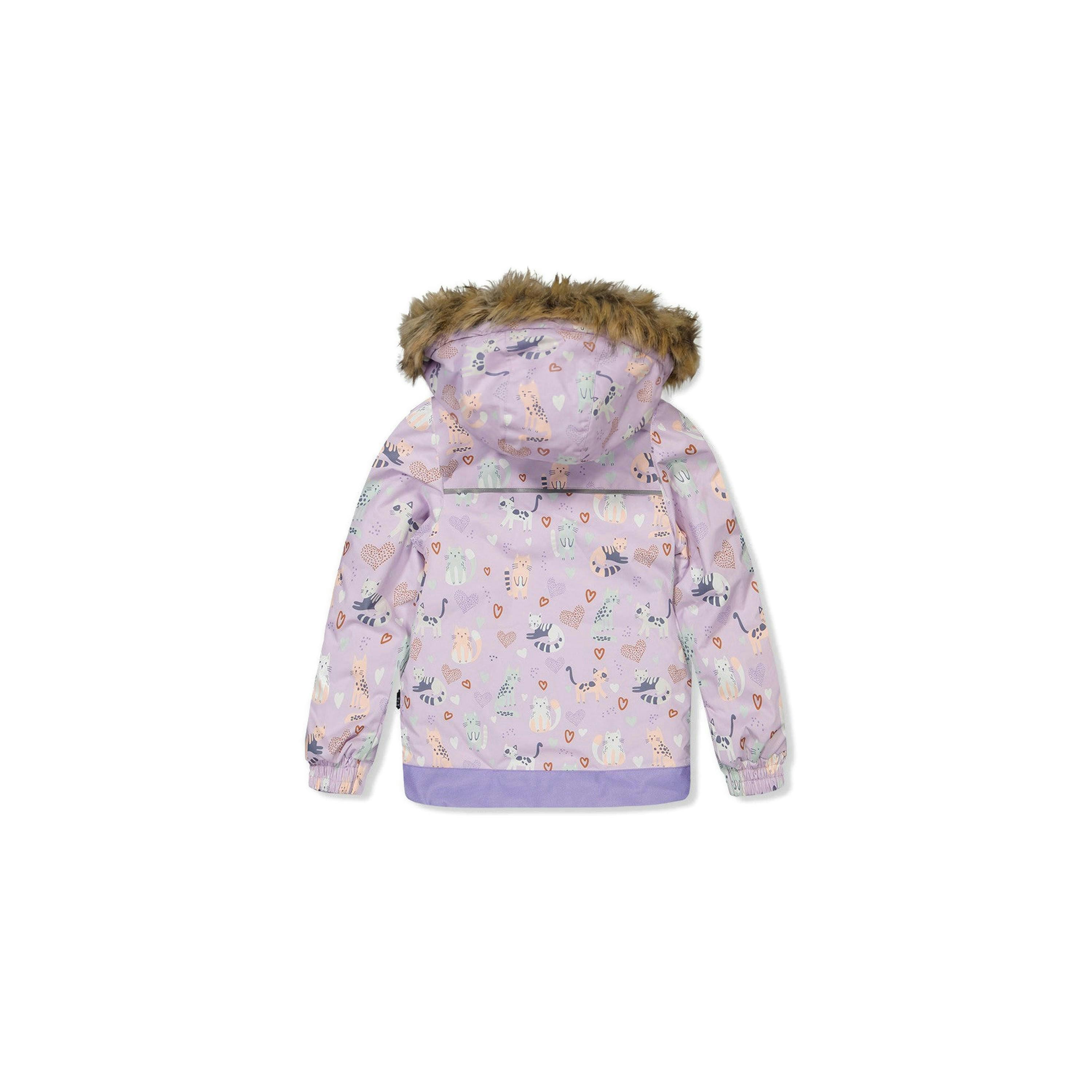 Two Piece Discover Snowsuit Purple Printed Cats , view 3 of 6