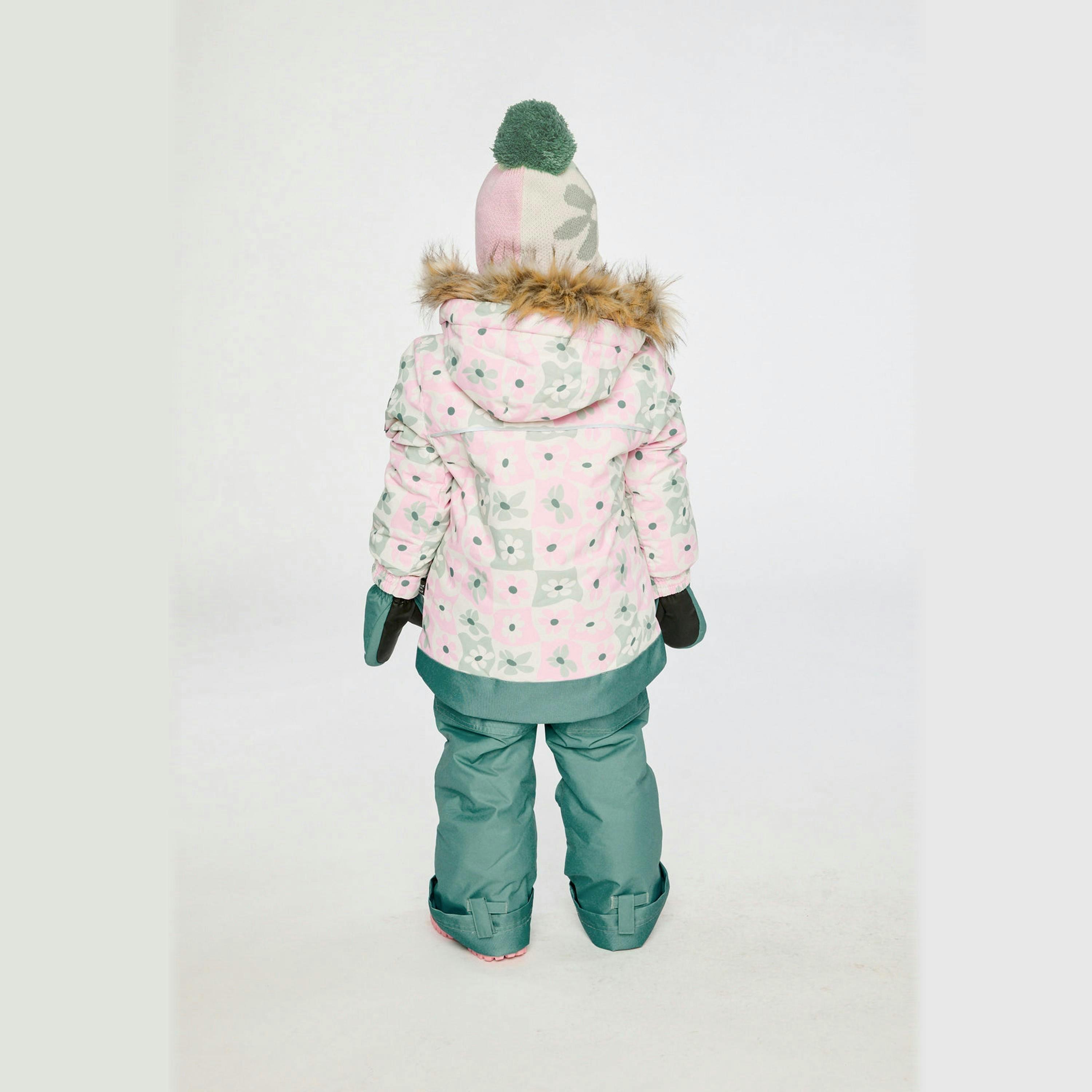 Two Piece Discover Snowsuit White With Retro Pink Print , view 4 of 6