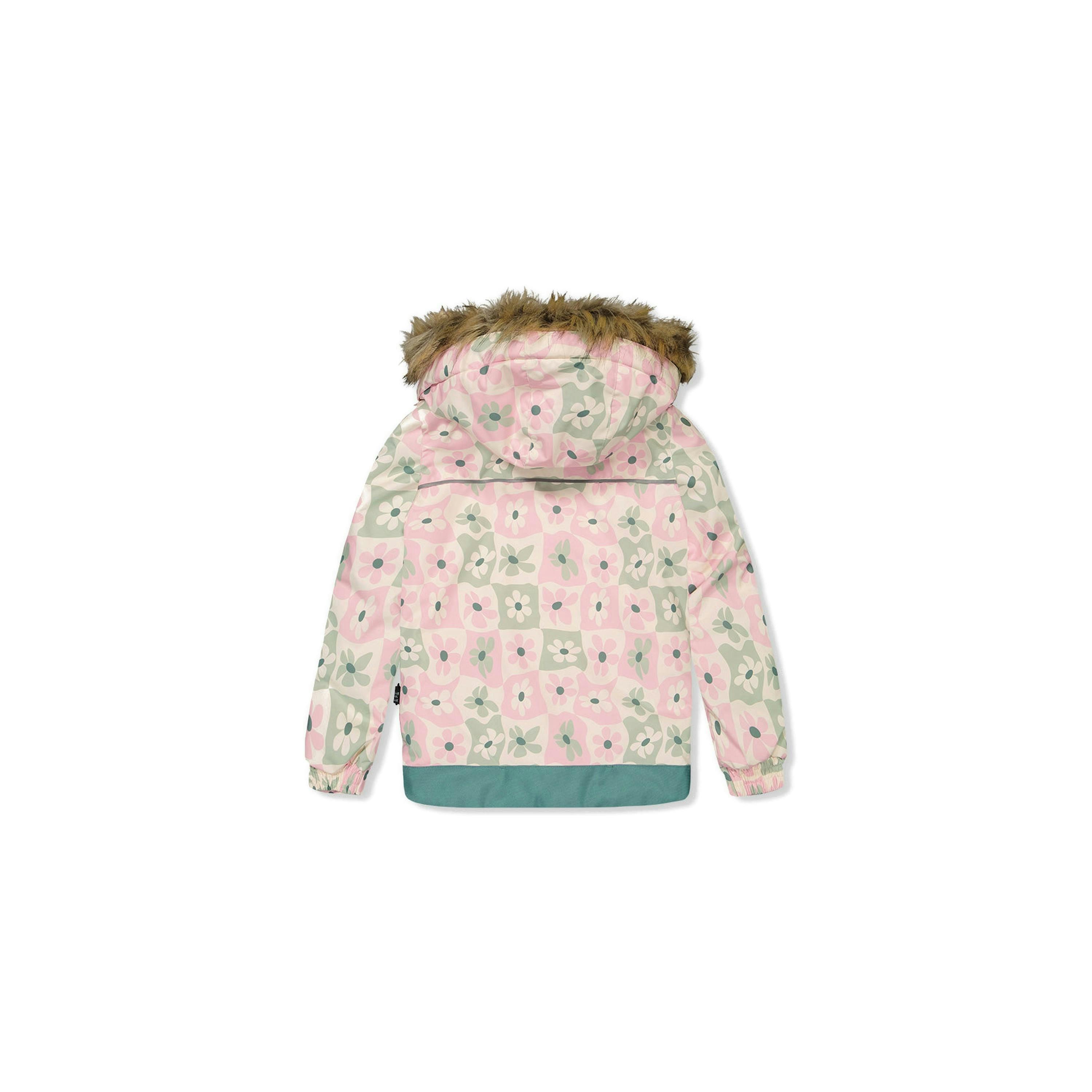 Two Piece Discover Snowsuit White With Retro Pink Print , view 6 of 6