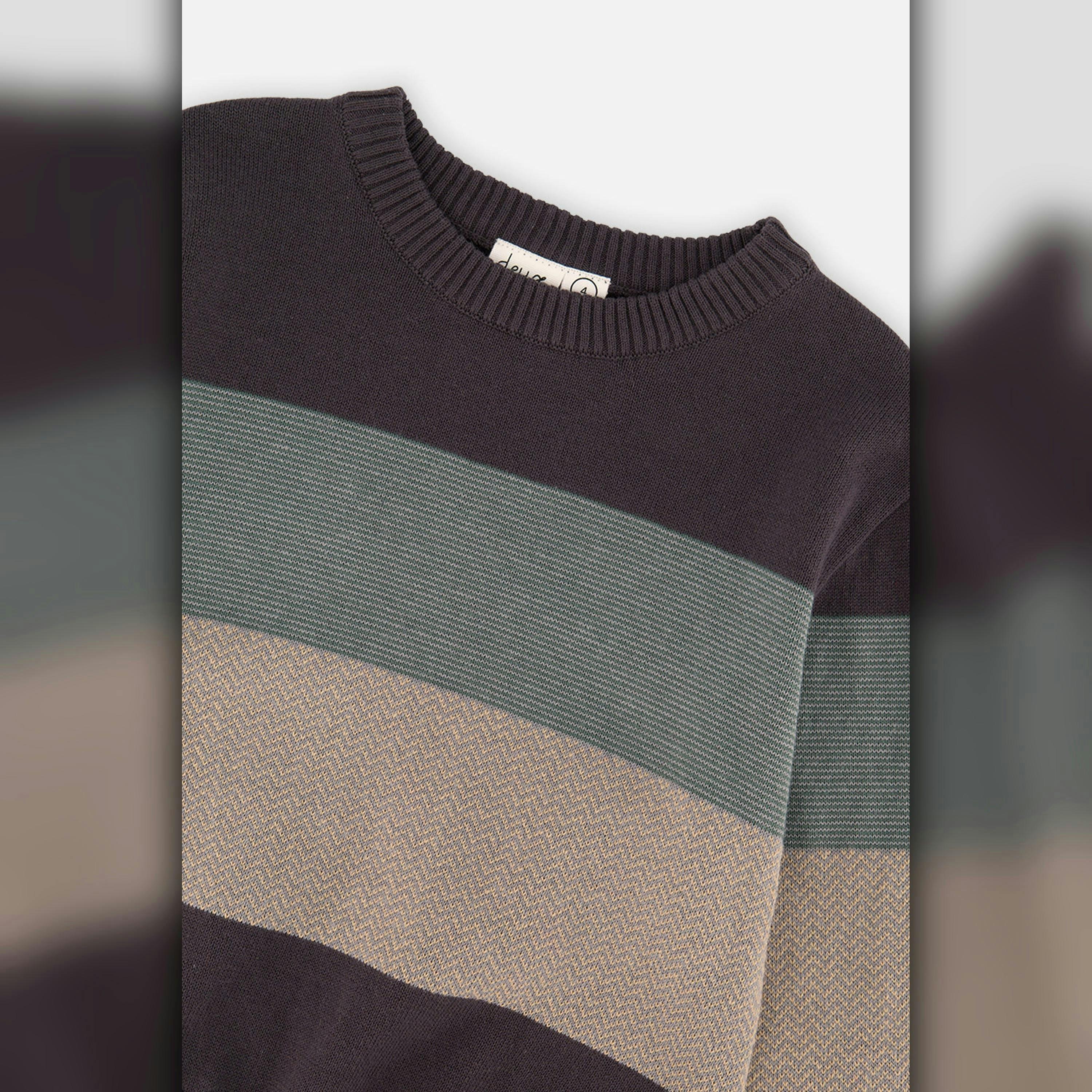 Colorblock Knit Sweater Black And Beige , view 5 of 5