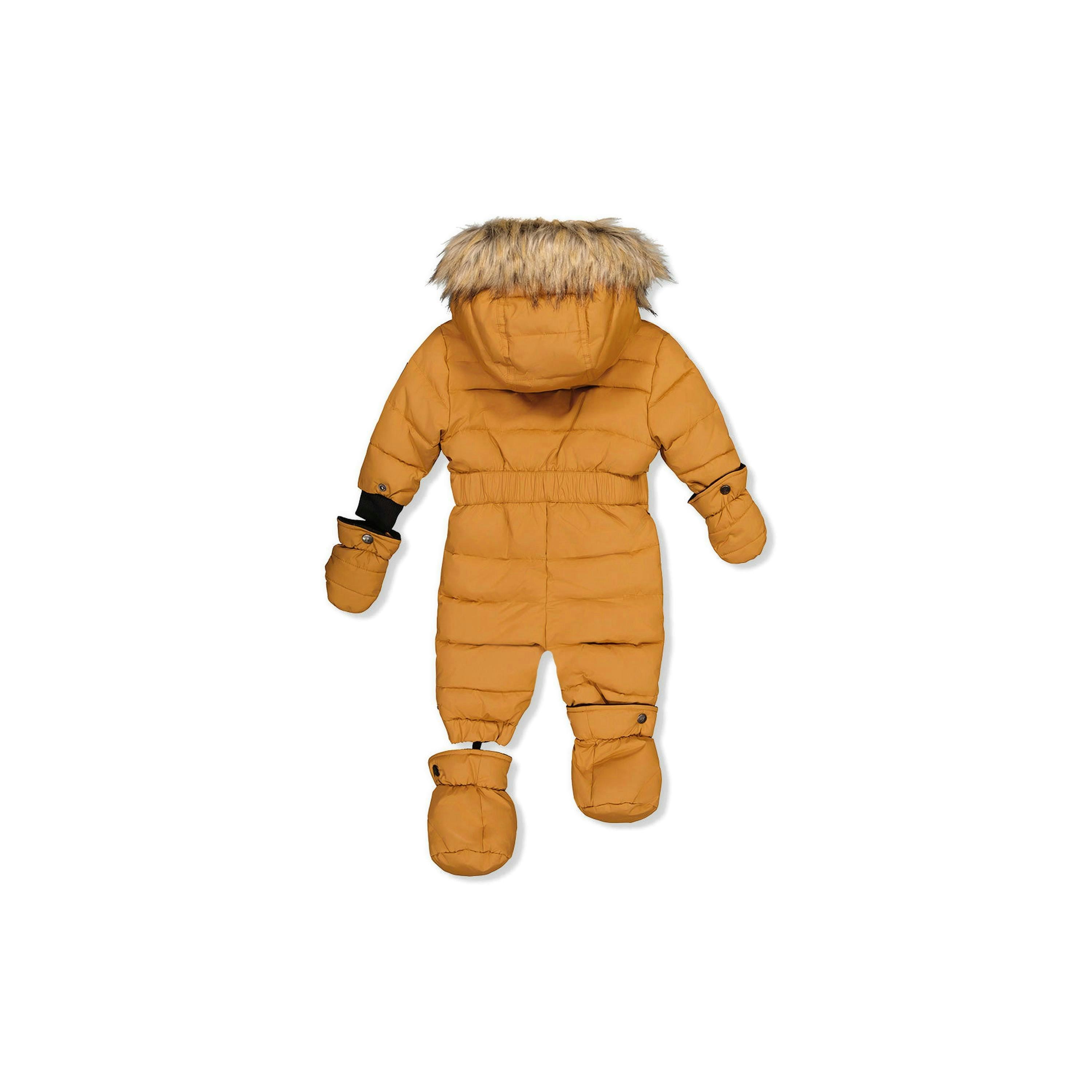 Baby Original One Piece Puffy Snowsuit With Removable Mittens And Boots Brown Sugar , view 5 of 6