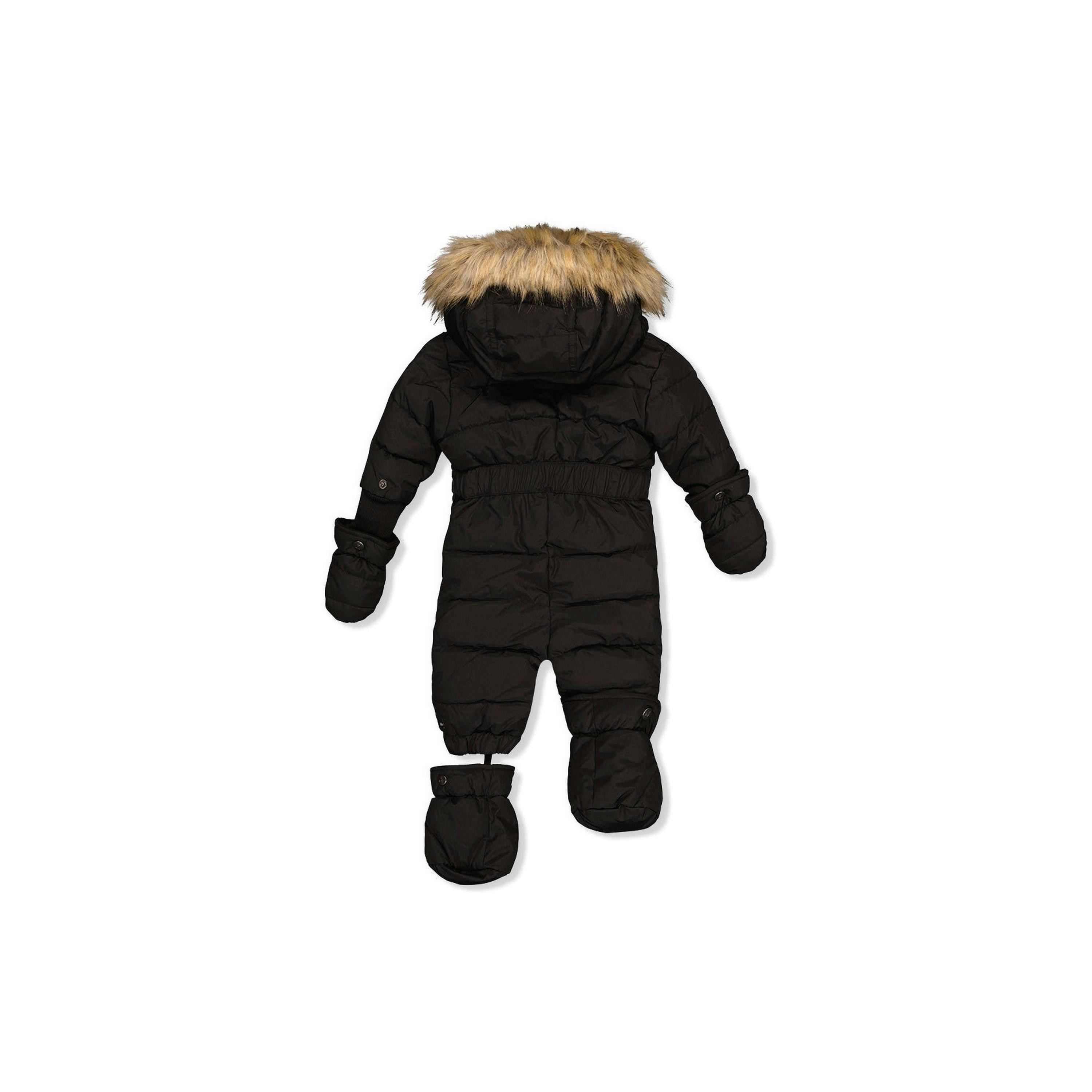 Baby Original One Piece Puffy Snowsuit With Removable Mittens And Boots Black , view 4 of 6