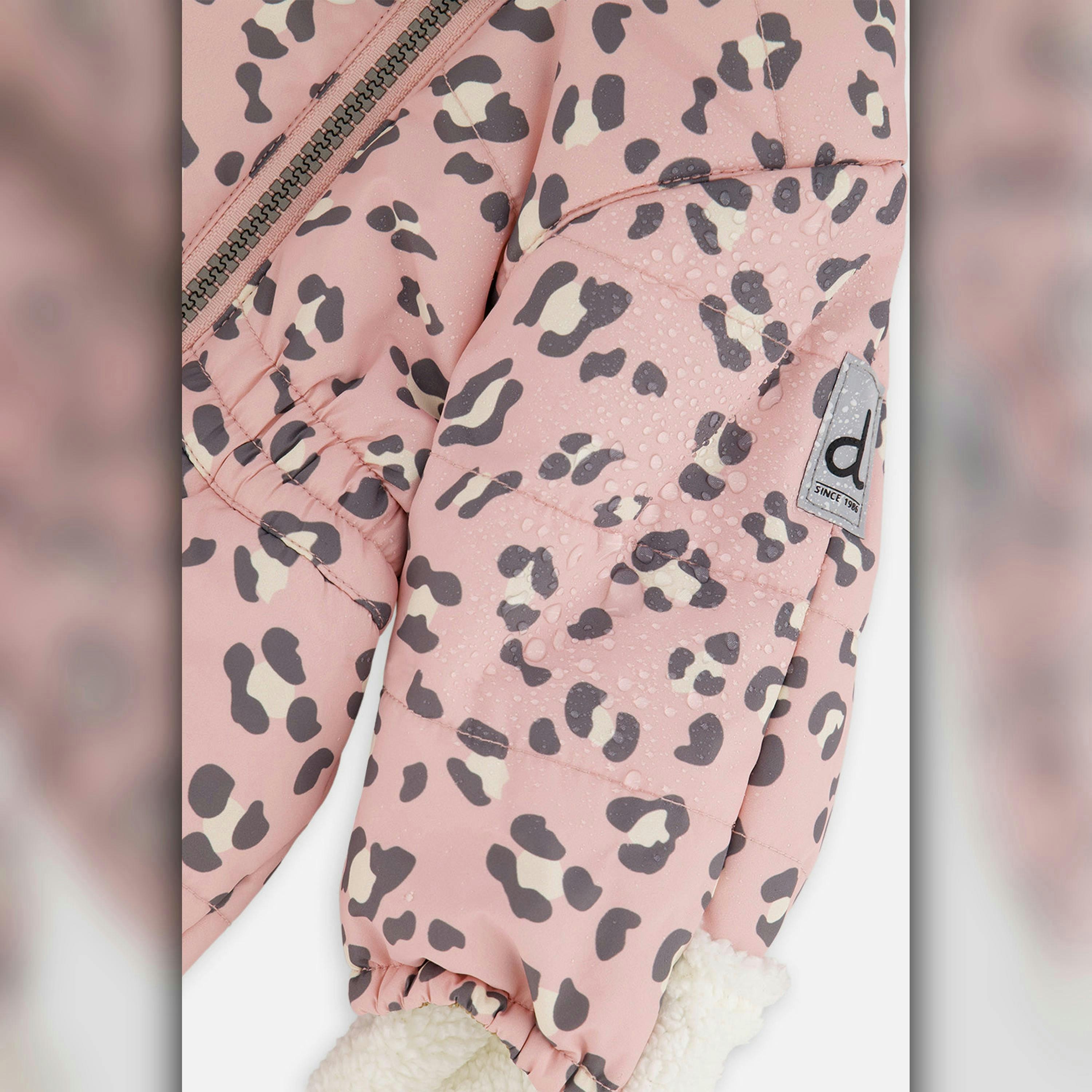Baby One Piece Snowsuit For Car Seats Rose Leopard Print , view 5 of 5