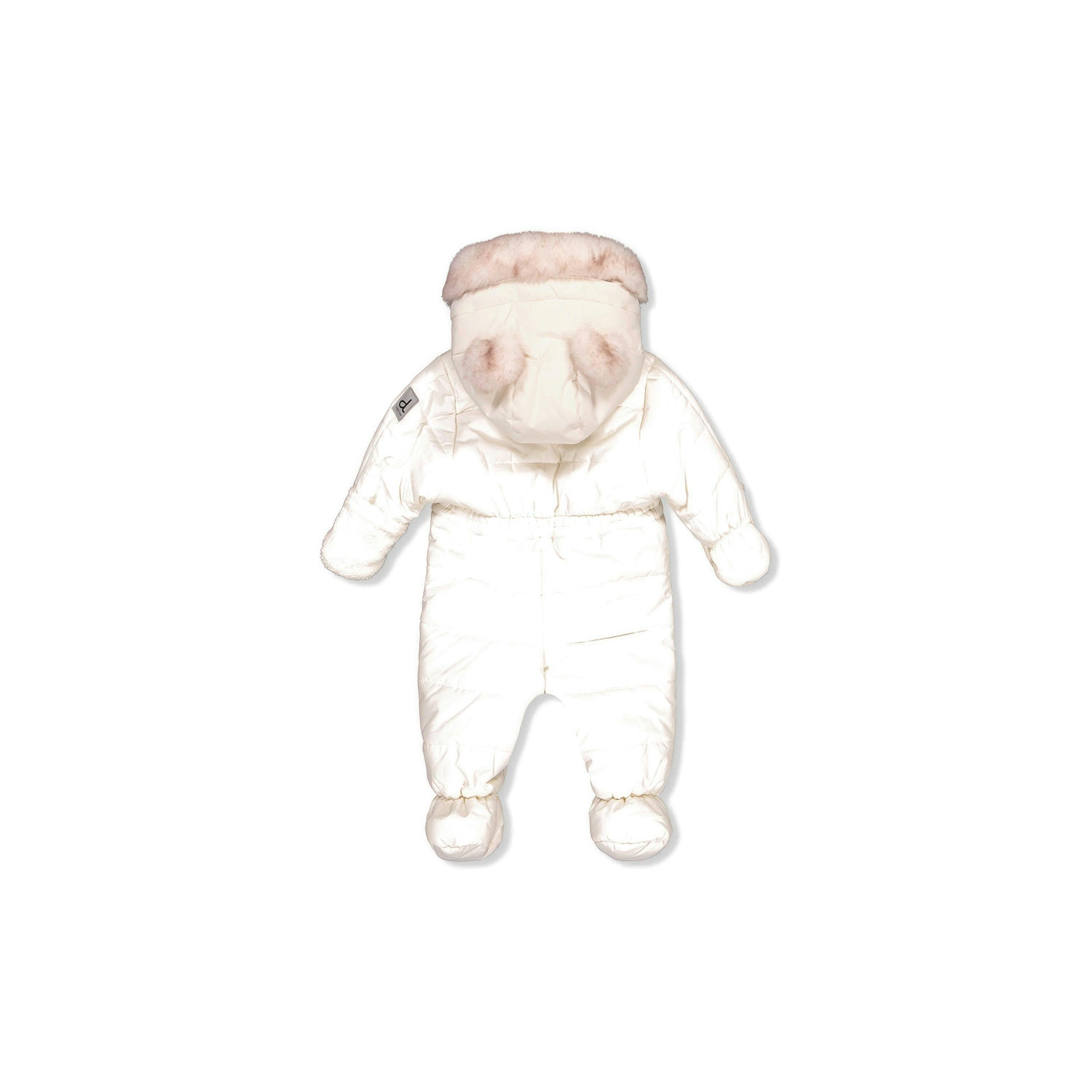 Baby One Piece Snowsuit For Car Seats Off White , view 2 of 6