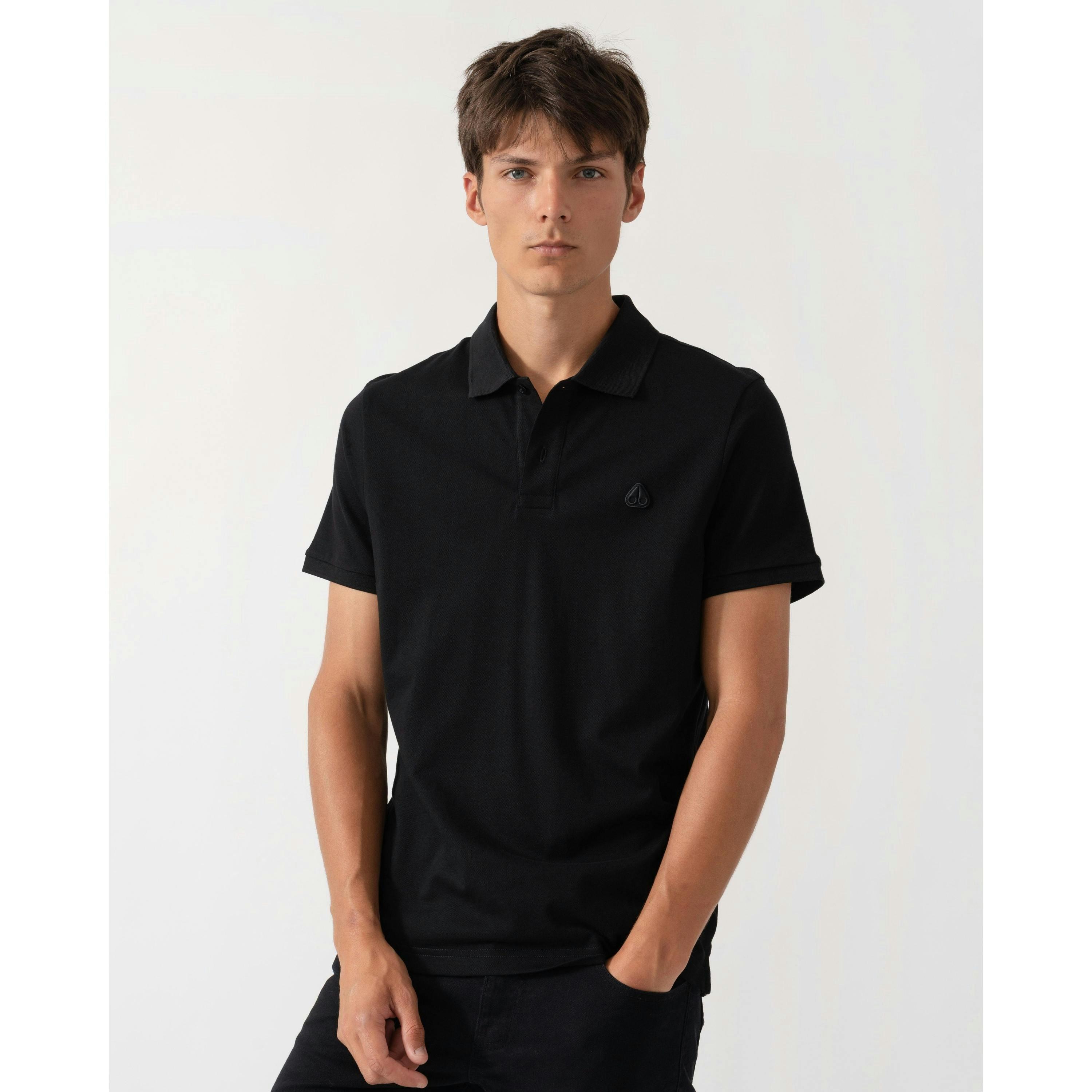 Moose Knuckles Polo Shirt  in Black , view 1 of 4