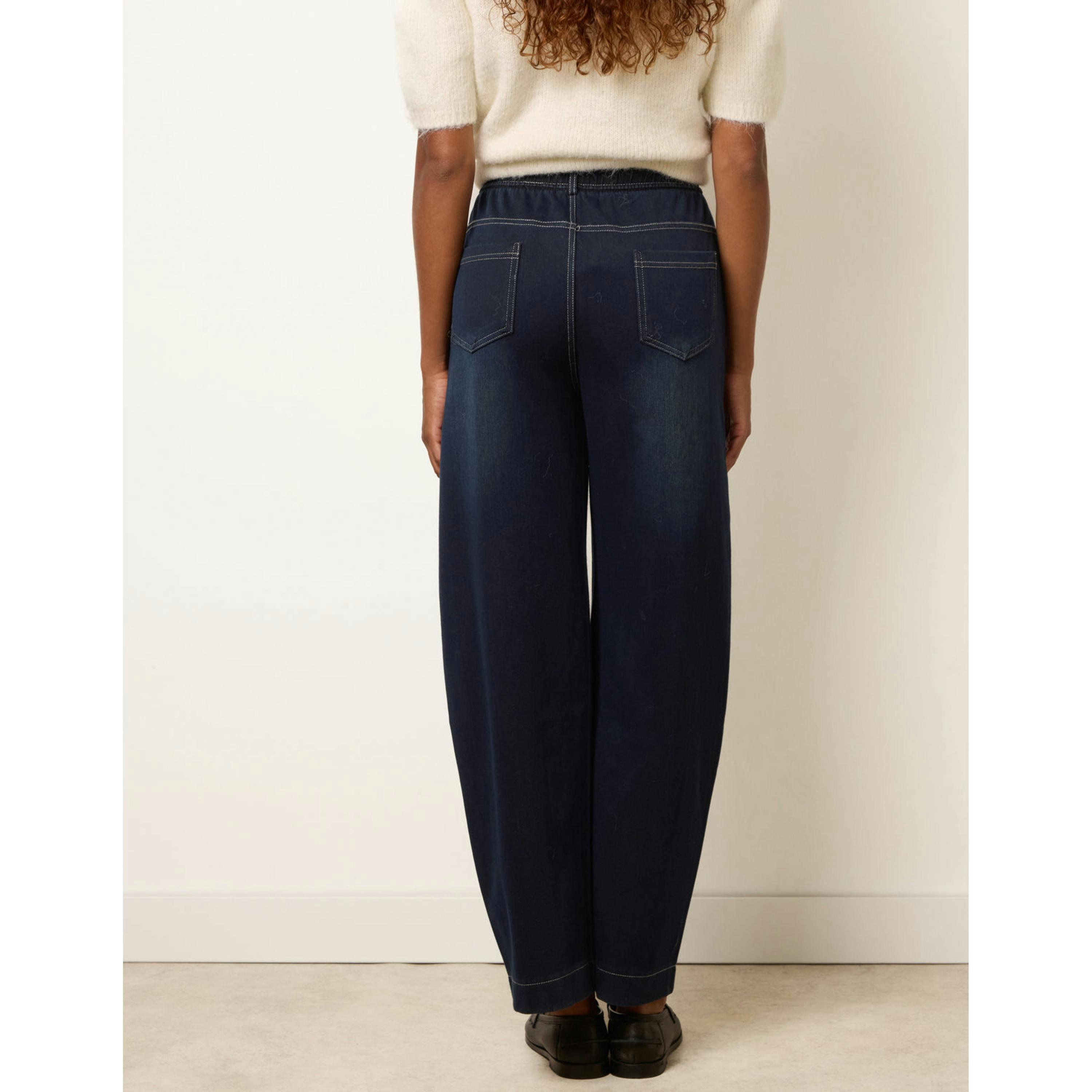 Blue Vanilla Stitch Barrel Leg Jeans  in Navy , view 2 of 4