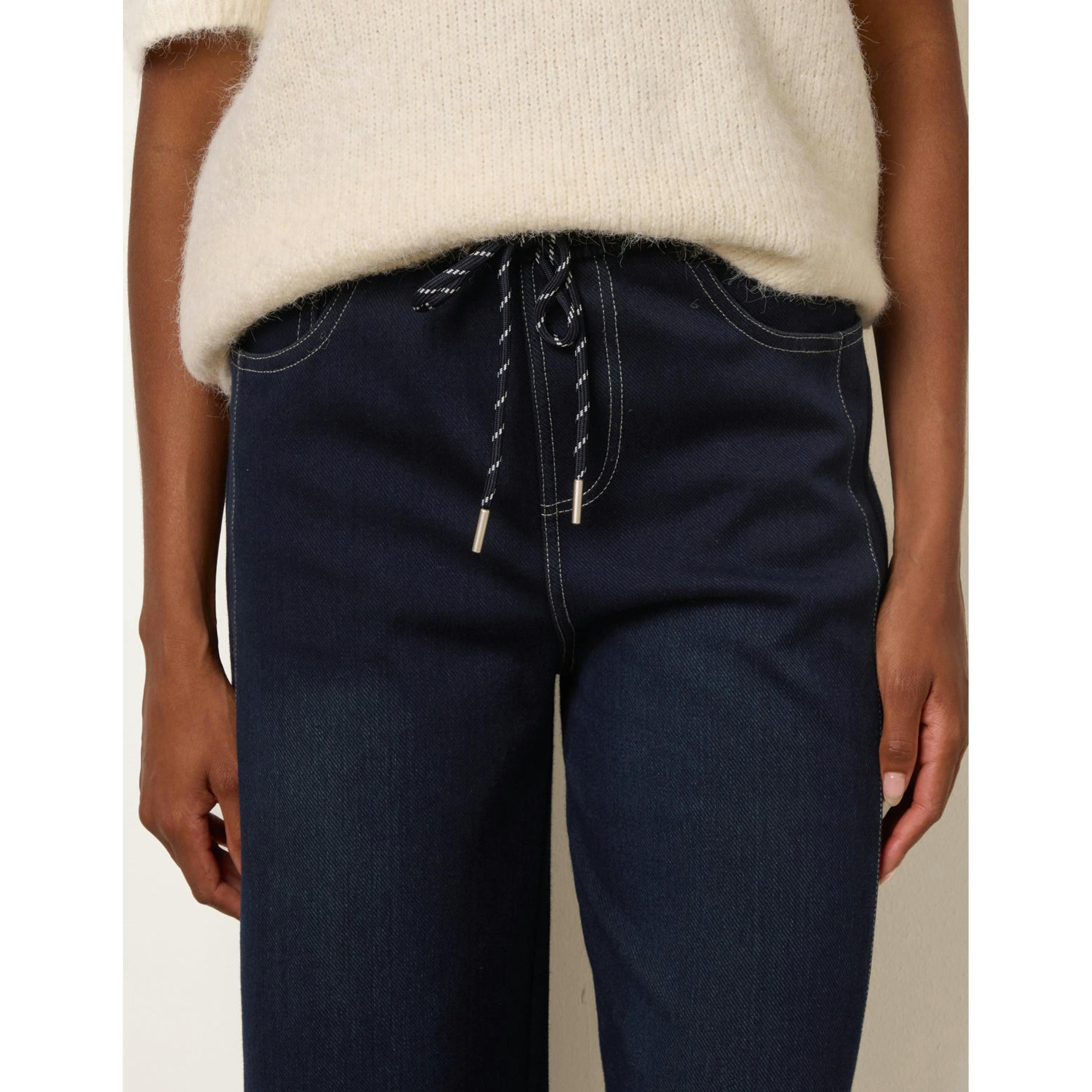 Blue Vanilla Stitch Barrel Leg Jeans  in Navy , view 4 of 4