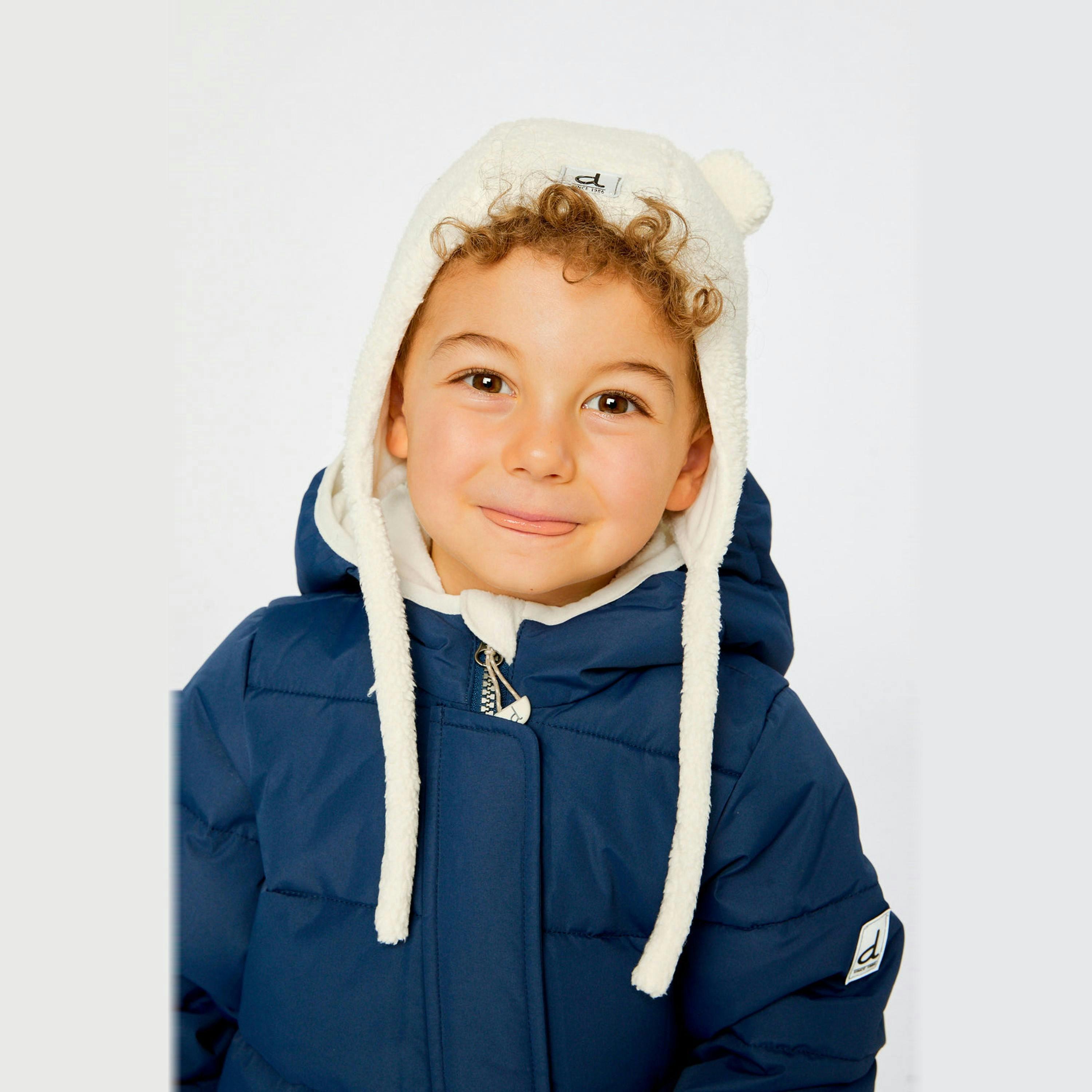 Baby Winter Sherpa Hat With Ear Flaps And Ears Off-White , view 2 of 3