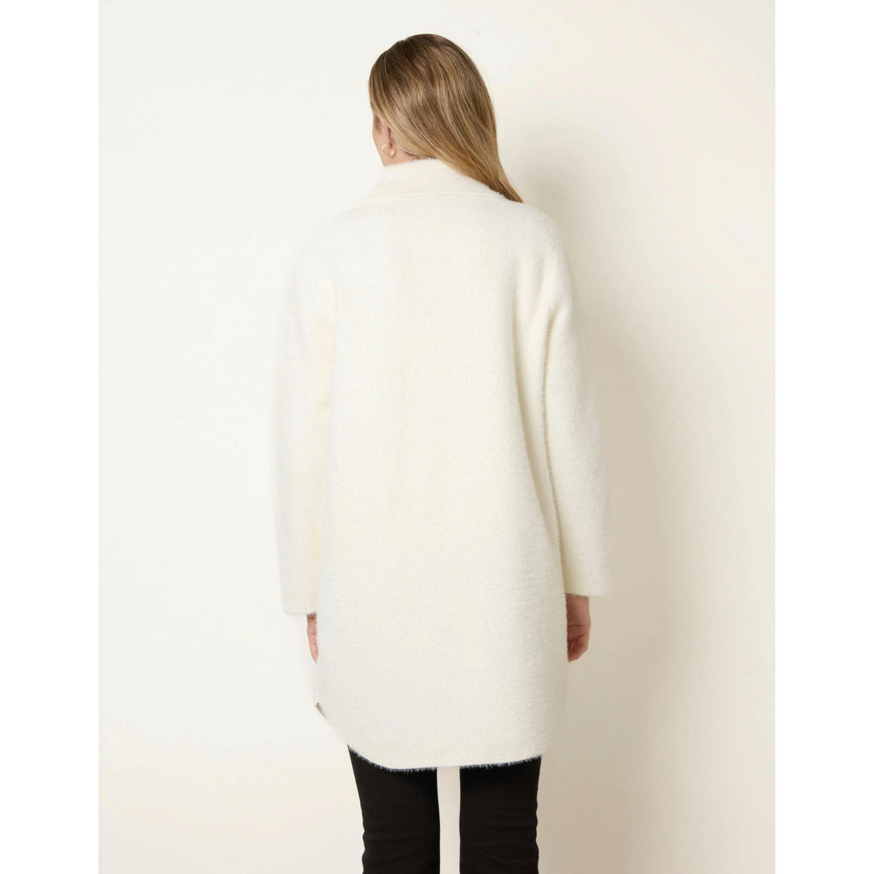 Blue Vanilla Overcoat With Classic Collar  in Ivory , view 2 of 4