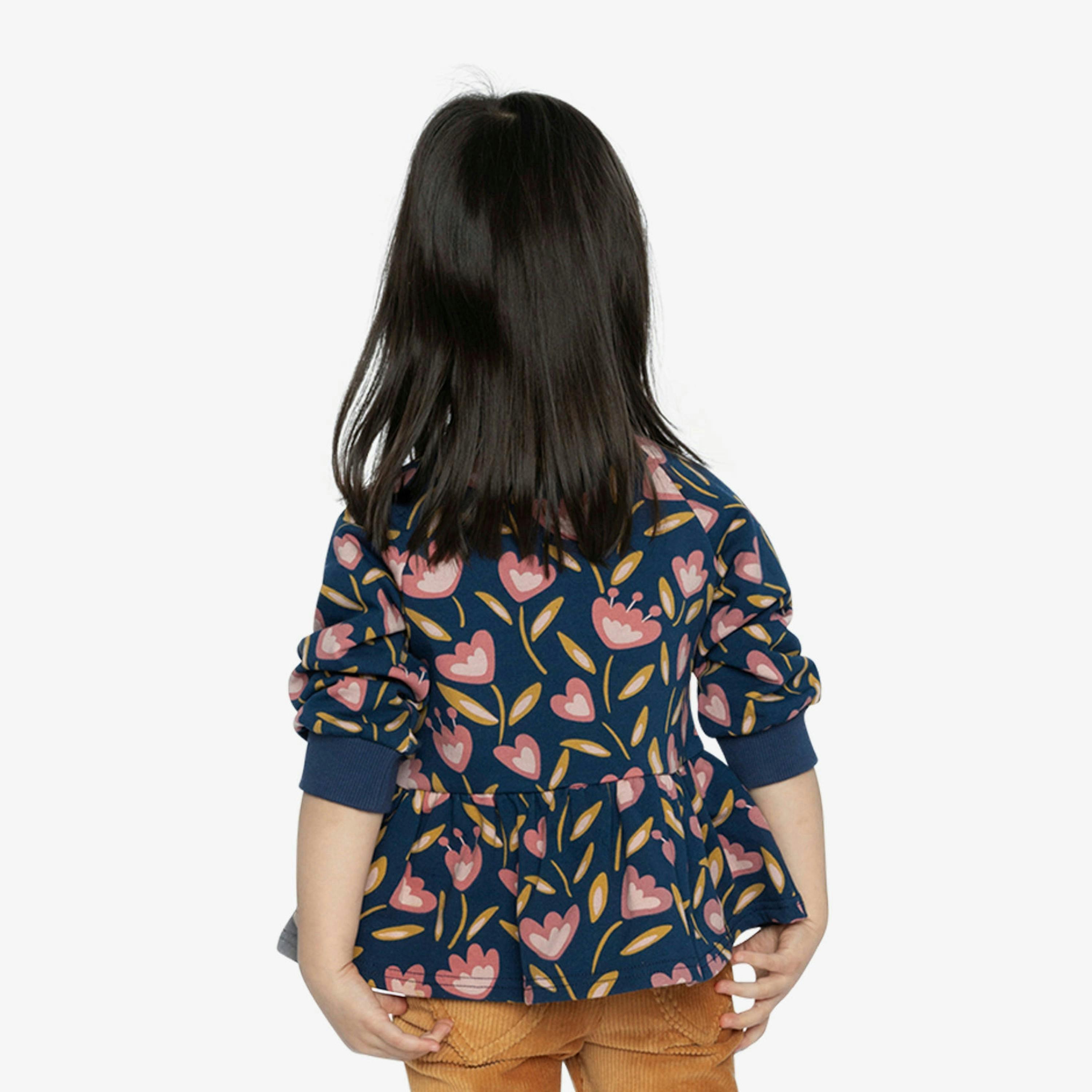 French Terry Top Blue Tulip Print , view 6 of 6