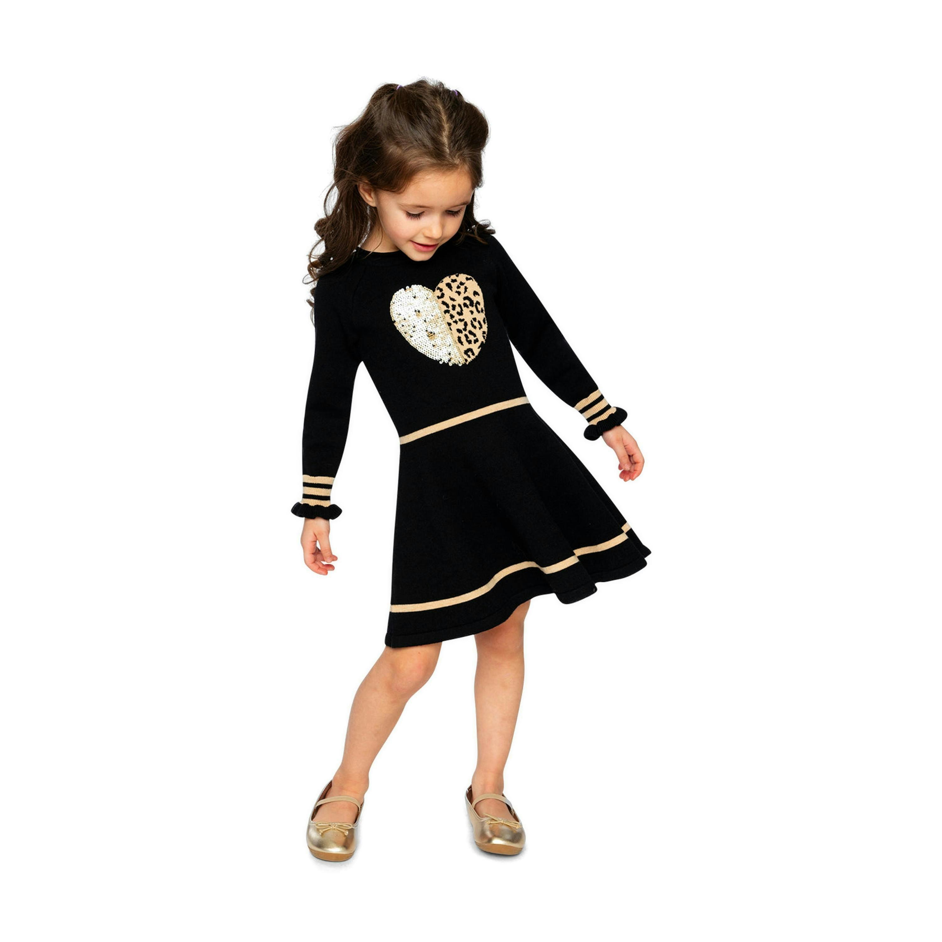 Knit Dress Black And Beige , view 2 of 4