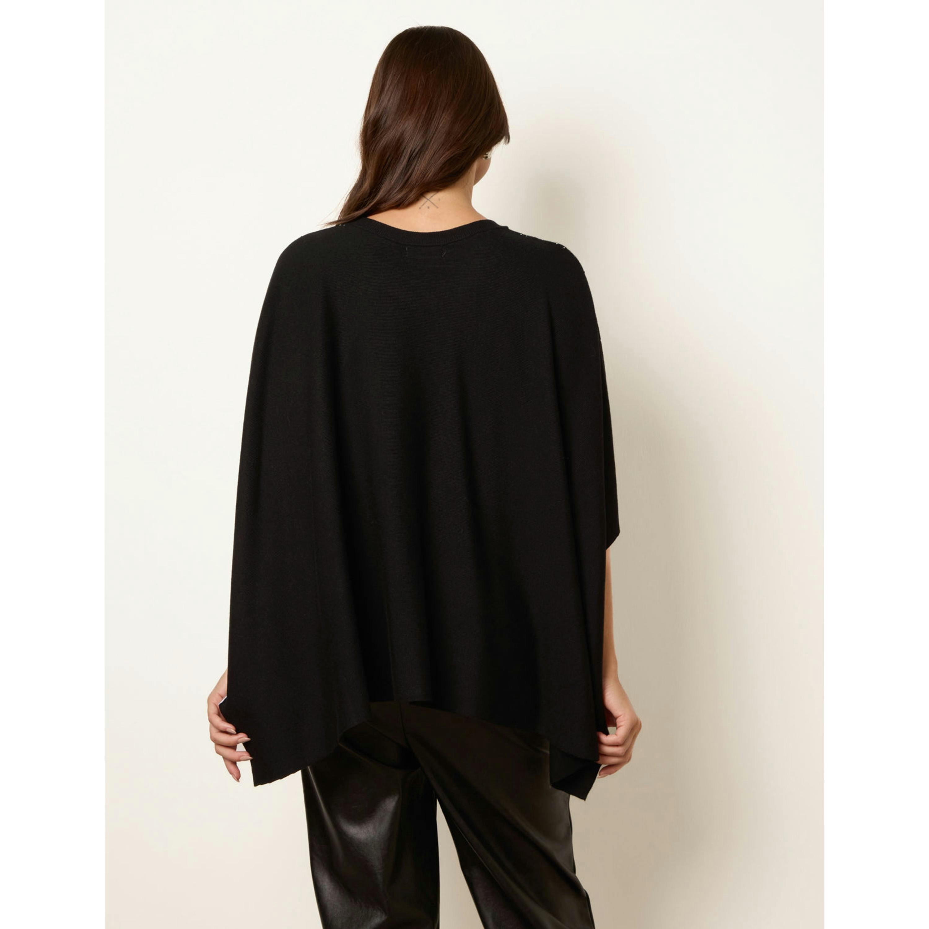 Blue Vanilla Stud Embellished Knit Top  in Black , view 2 of 4