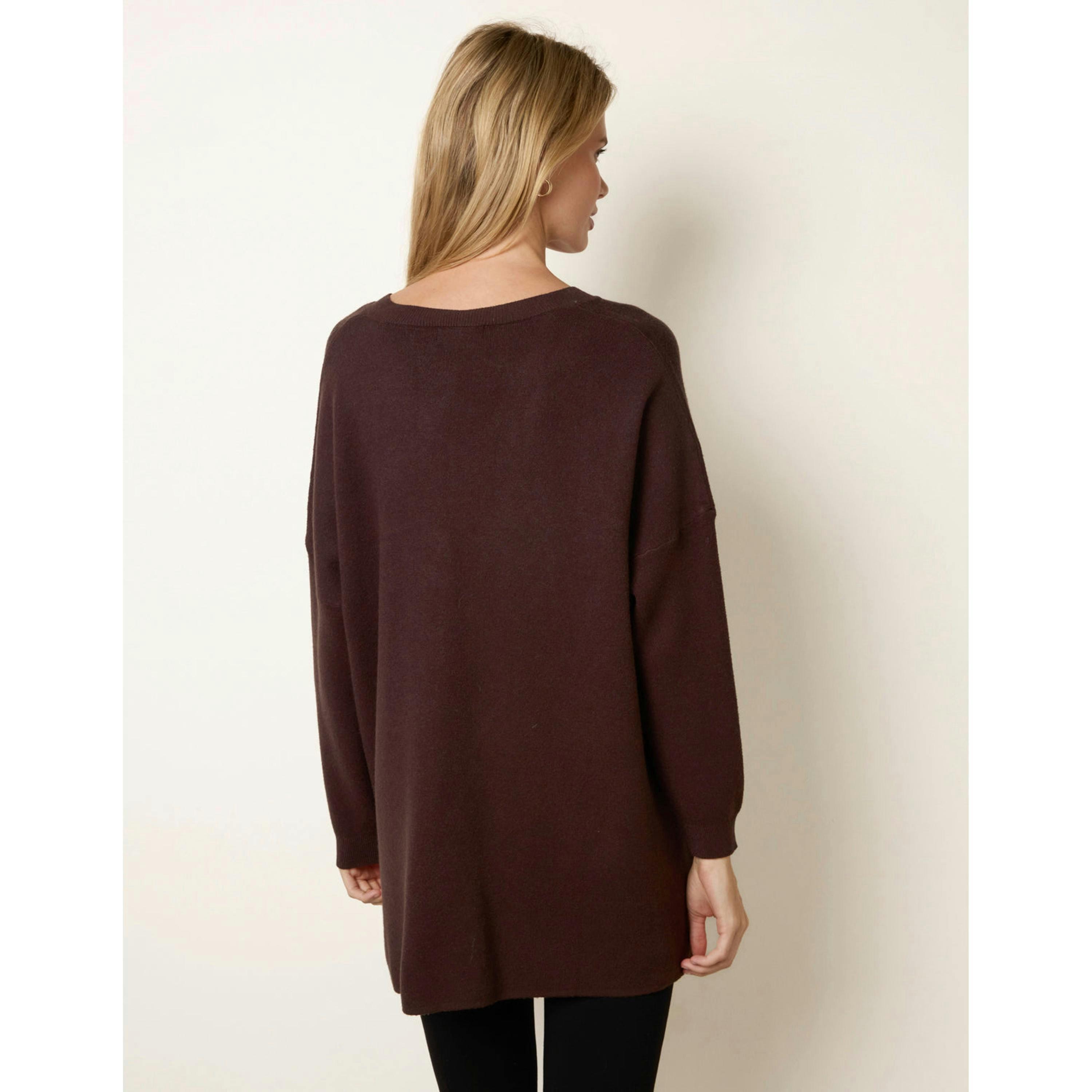 Blue Vanilla Diamante Pocket Knit Jumper  in Brown , view 2 of 4