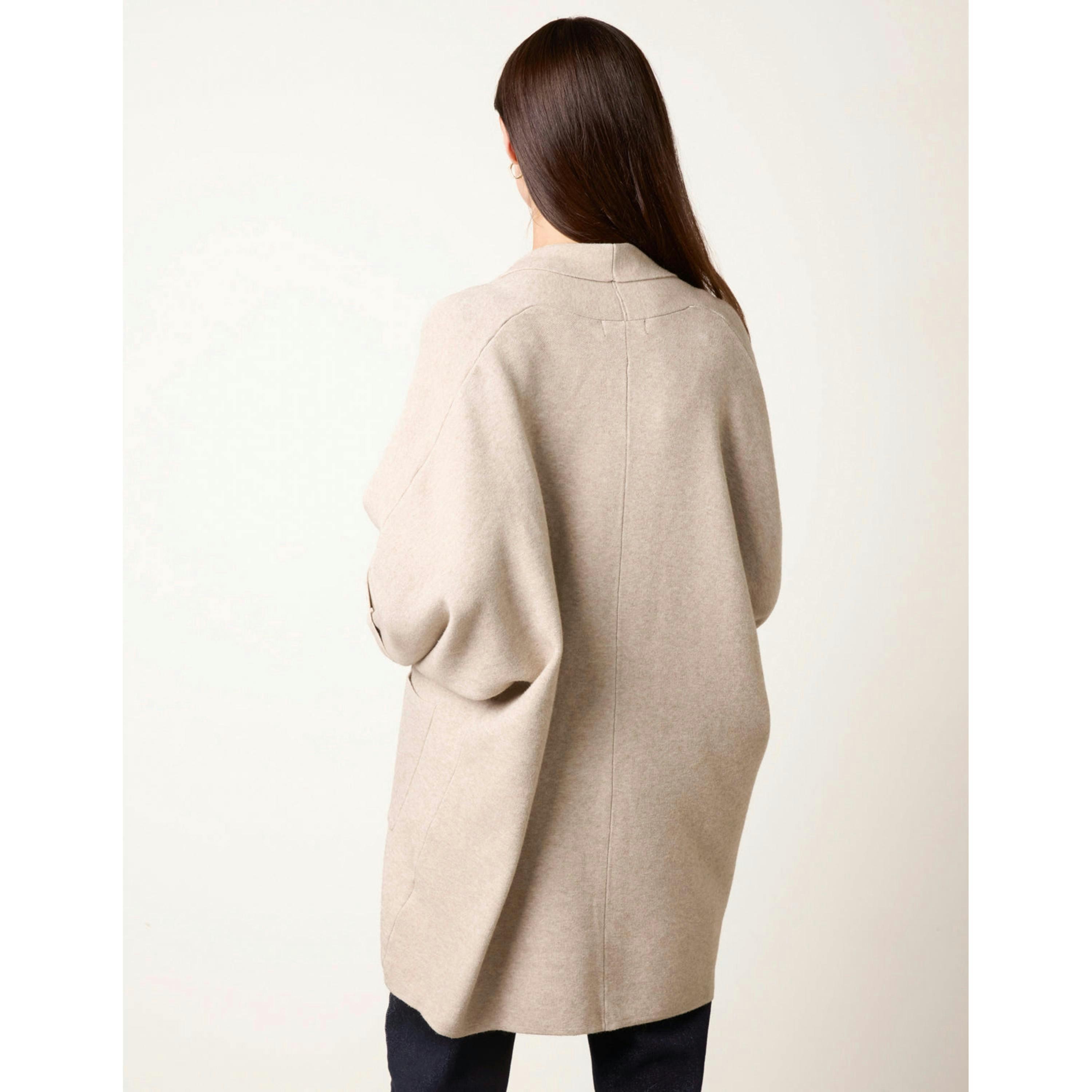 Blue Vanilla Heavy Knit Cardigan  in Beige , view 2 of 4