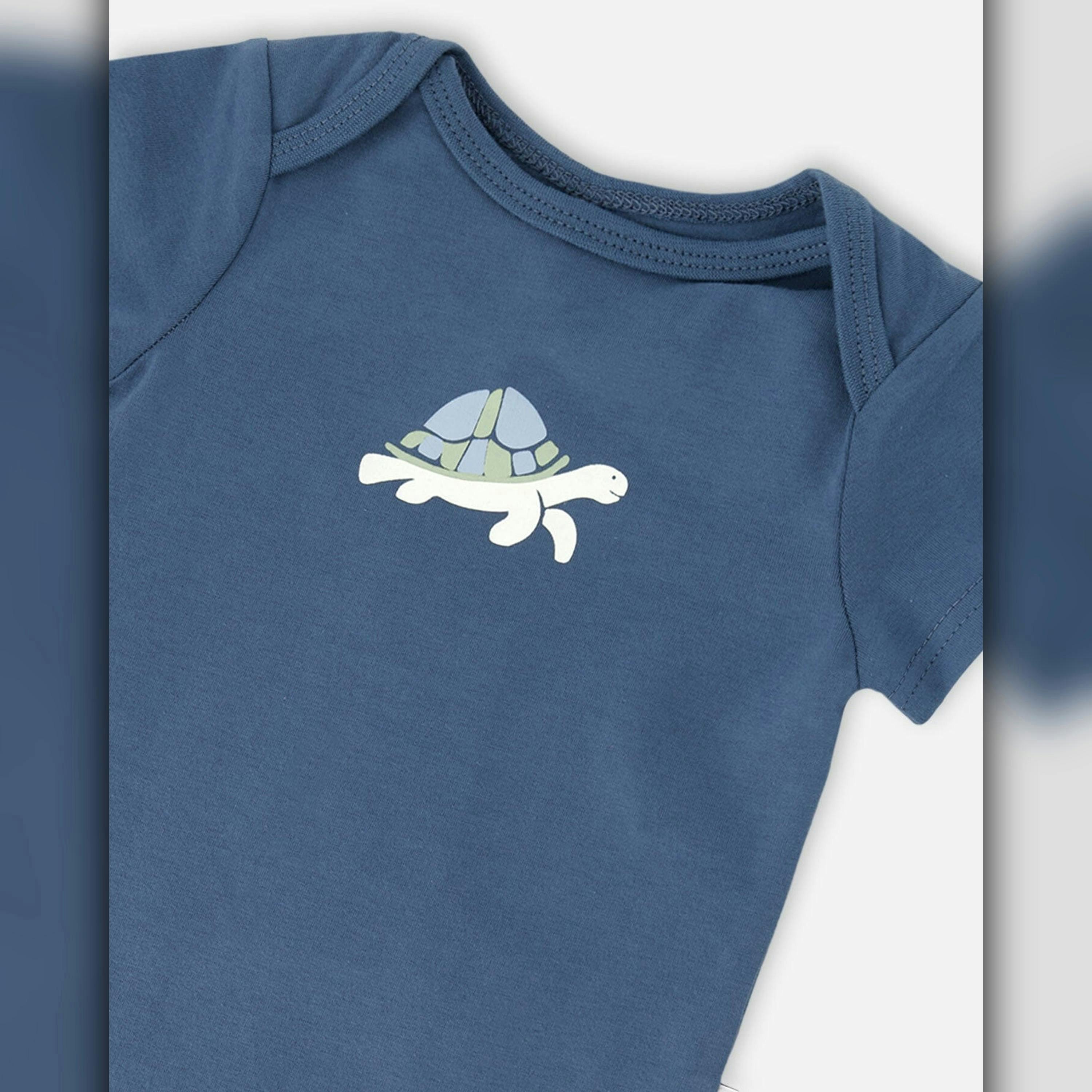 Evolutive Organic Cotton Jersey Onesie Medium Blue , view 3 of 3