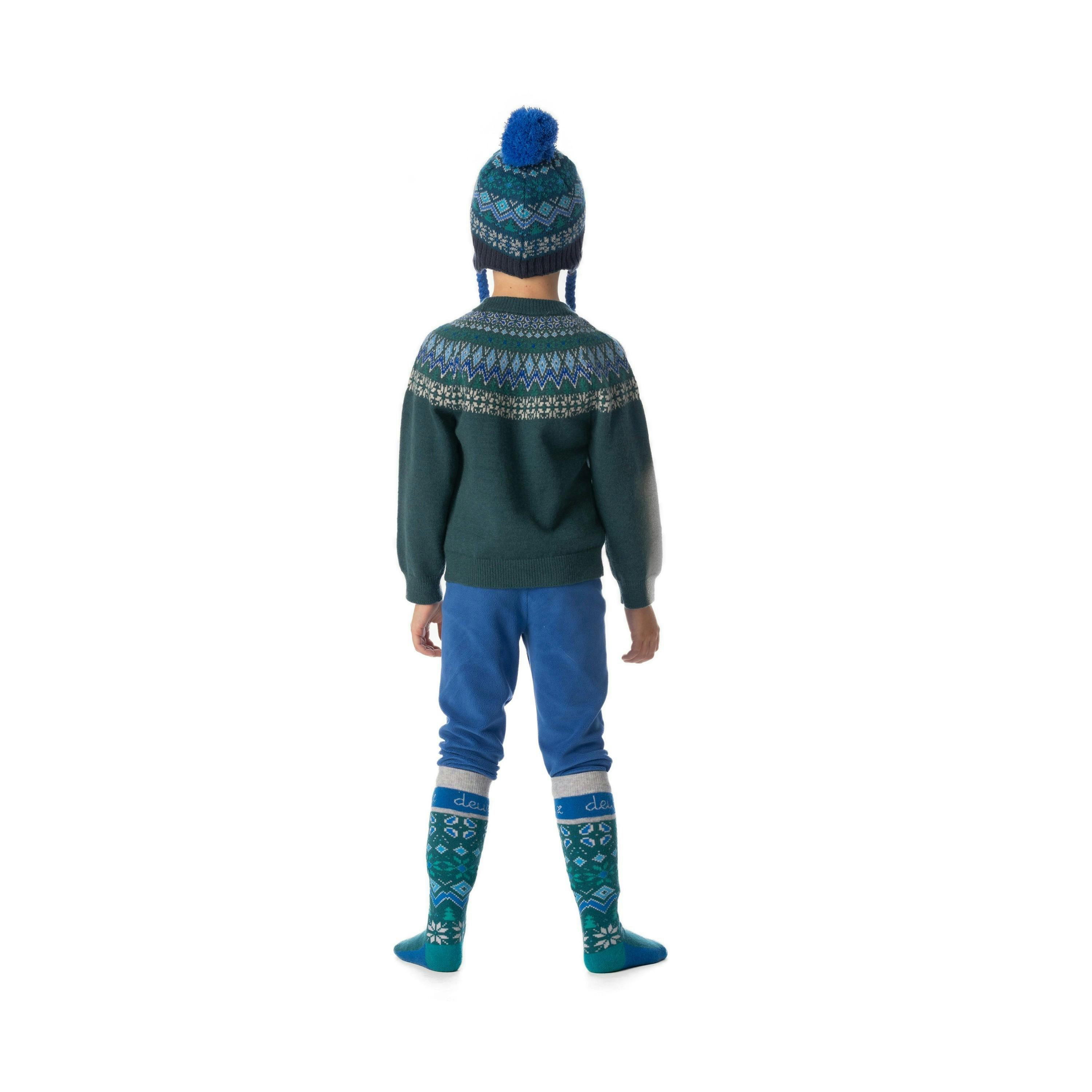 Knit Sweater With Nordic Jacquard Dark Green , view 4 of 5