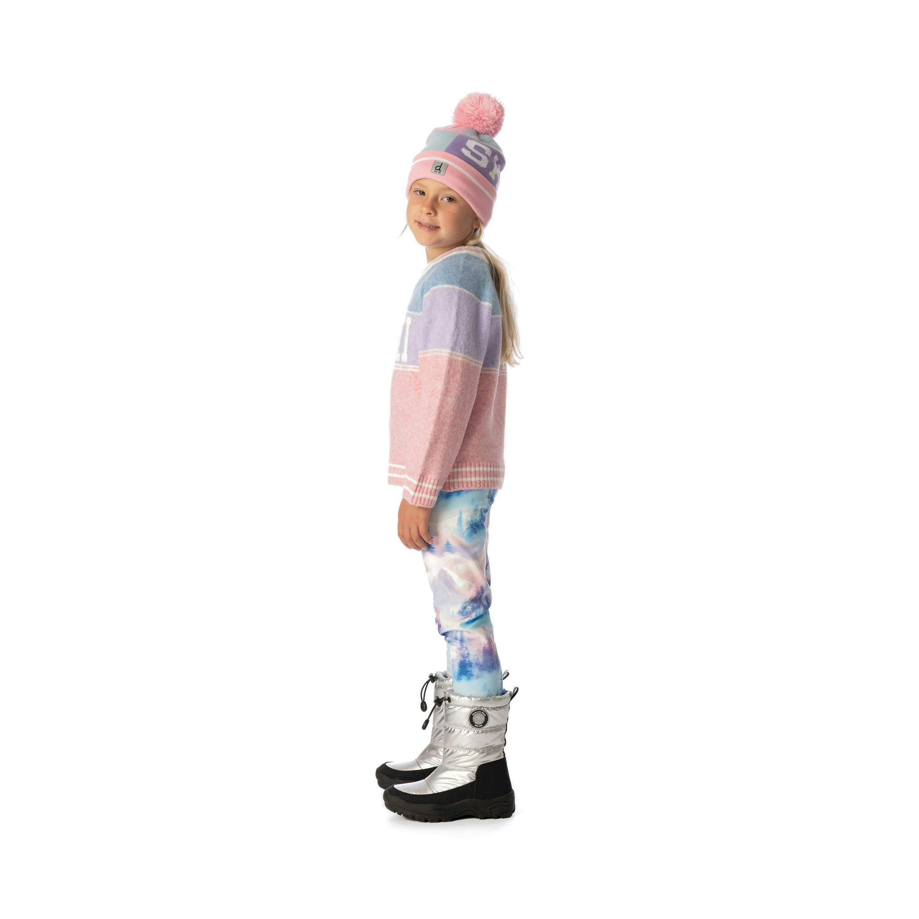 Sweater with Ski Jacquard Light Blue and Light Pink , view 3 of 4
