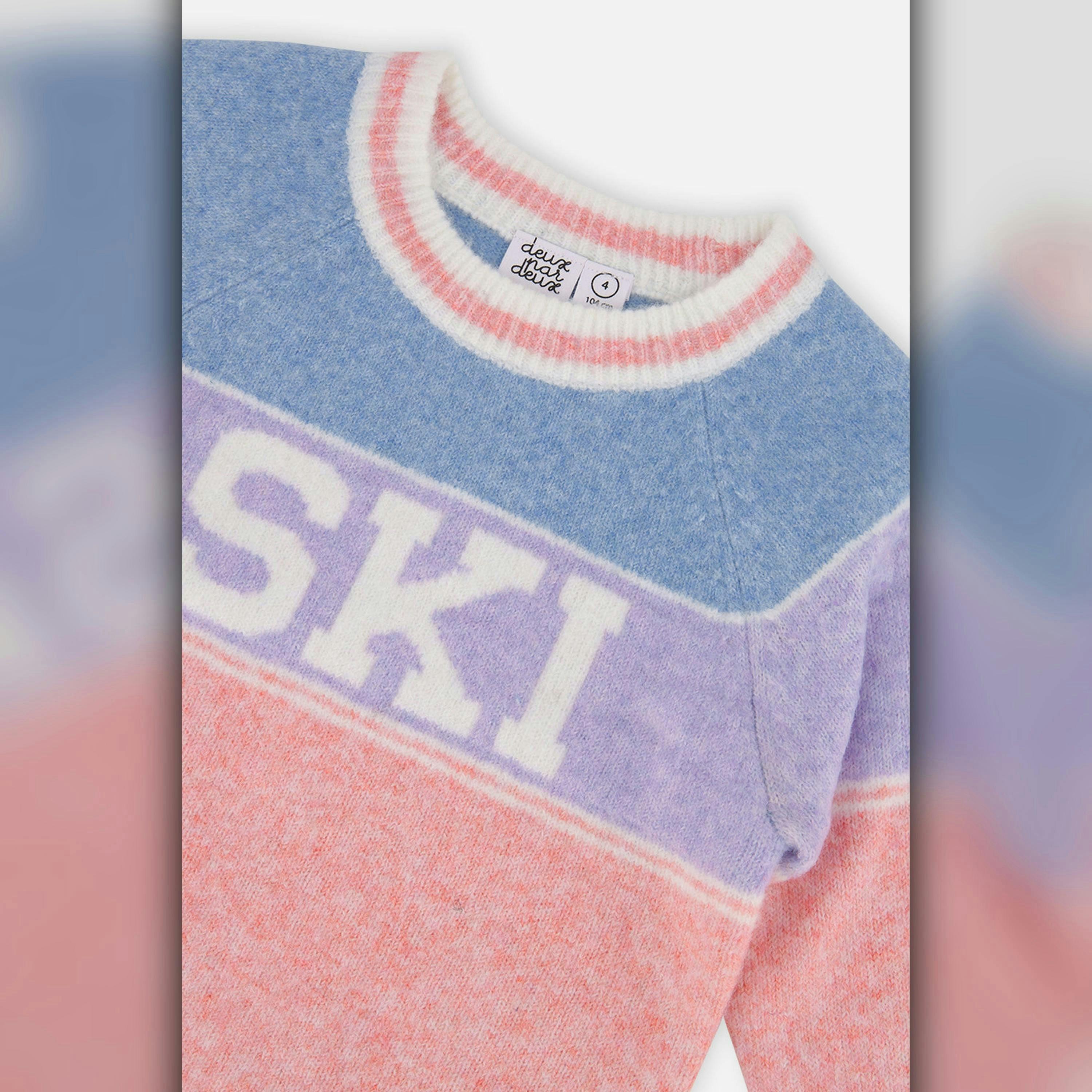Sweater with Ski Jacquard Light Blue and Light Pink , view 4 of 4