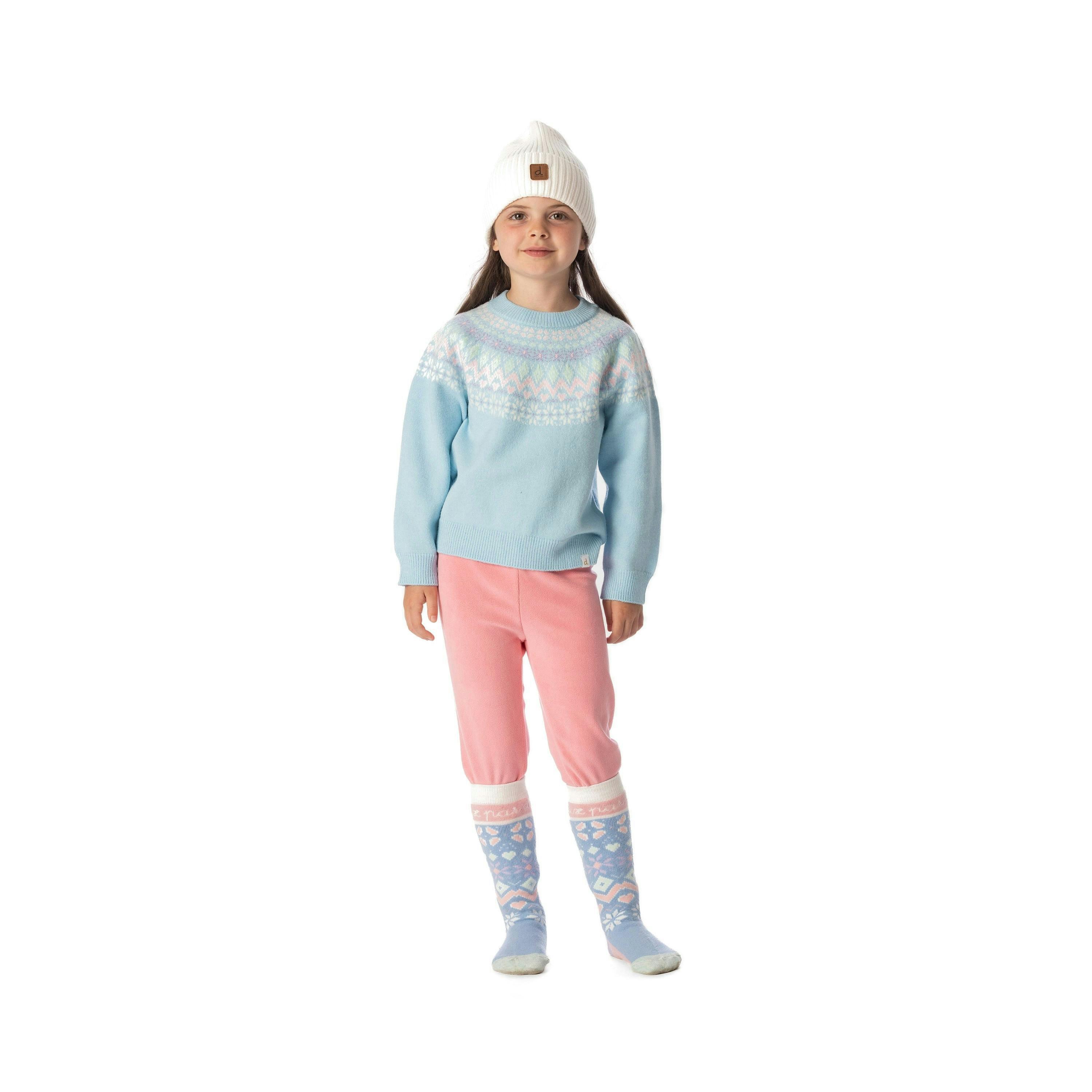 Knit Sweater with Nordic Jacquard Light Blue , view 2 of 5