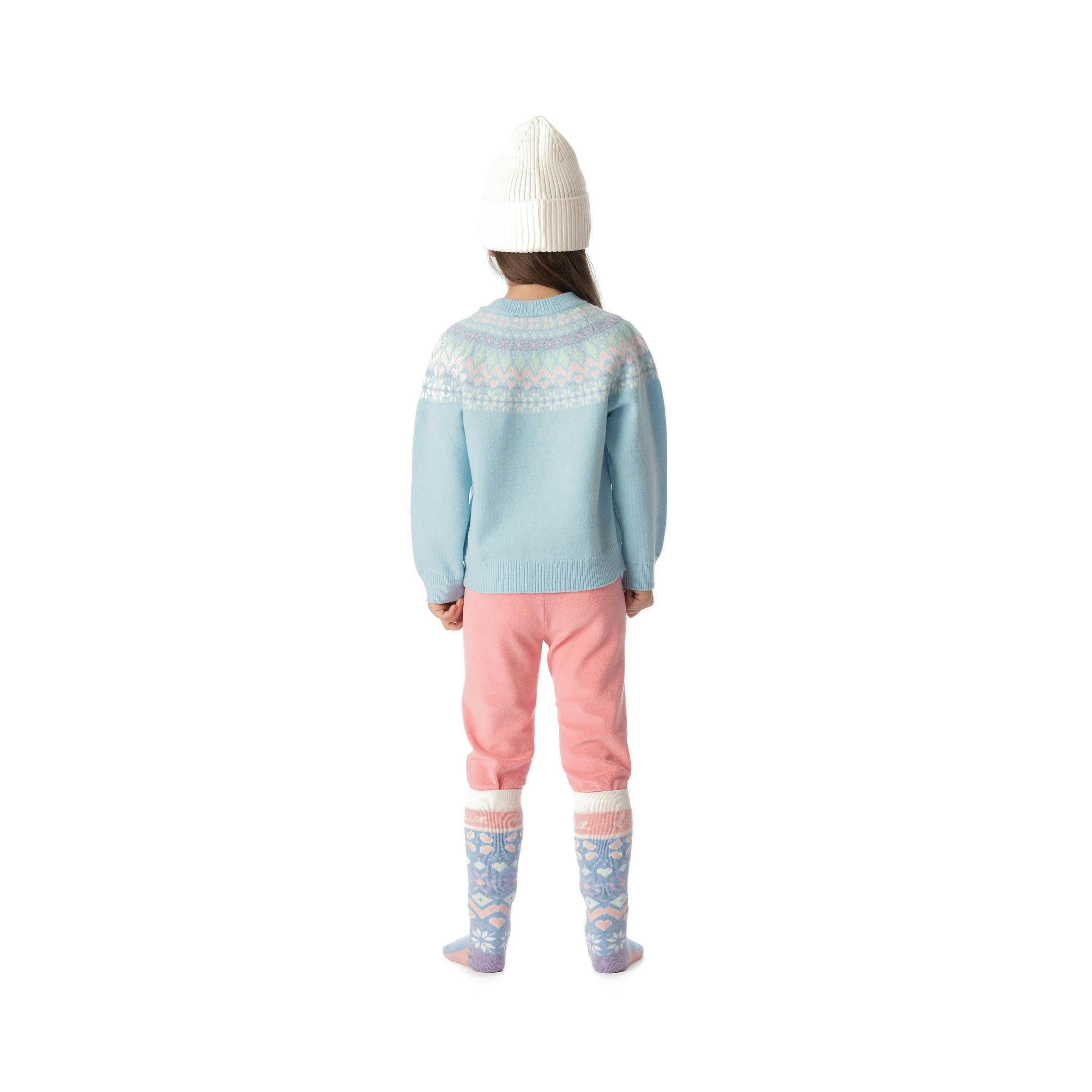 Knit Sweater with Nordic Jacquard Light Blue , view 4 of 5