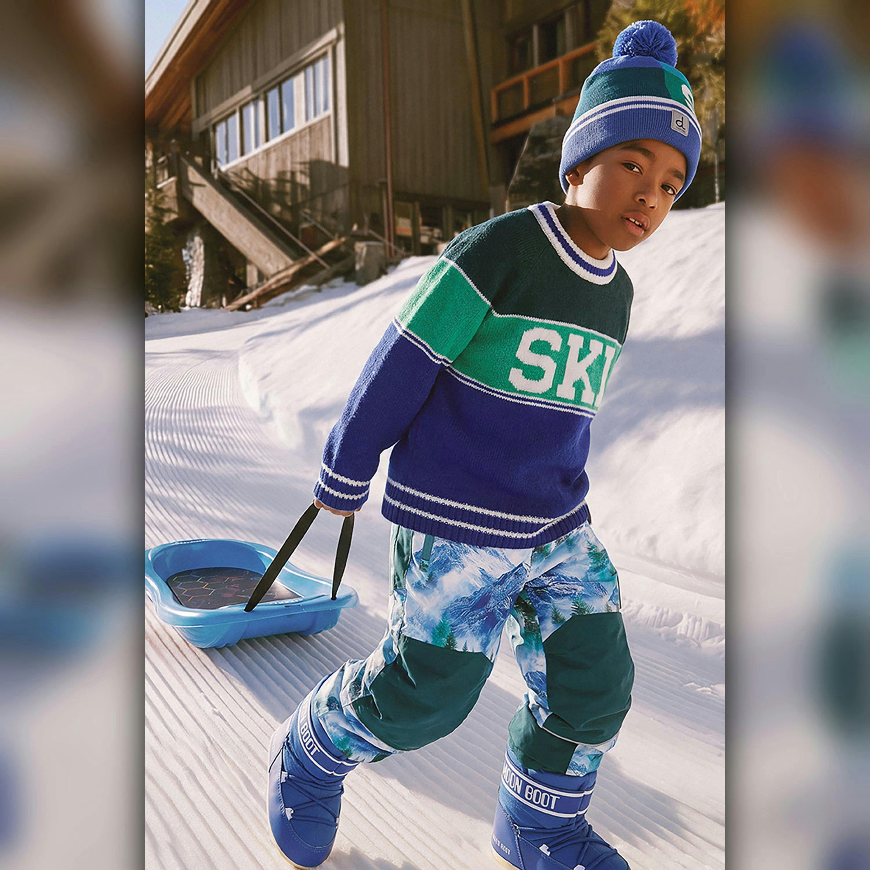 Sweater With Ski Jacquard Dark Blue And Dark Green , view 6 of 6