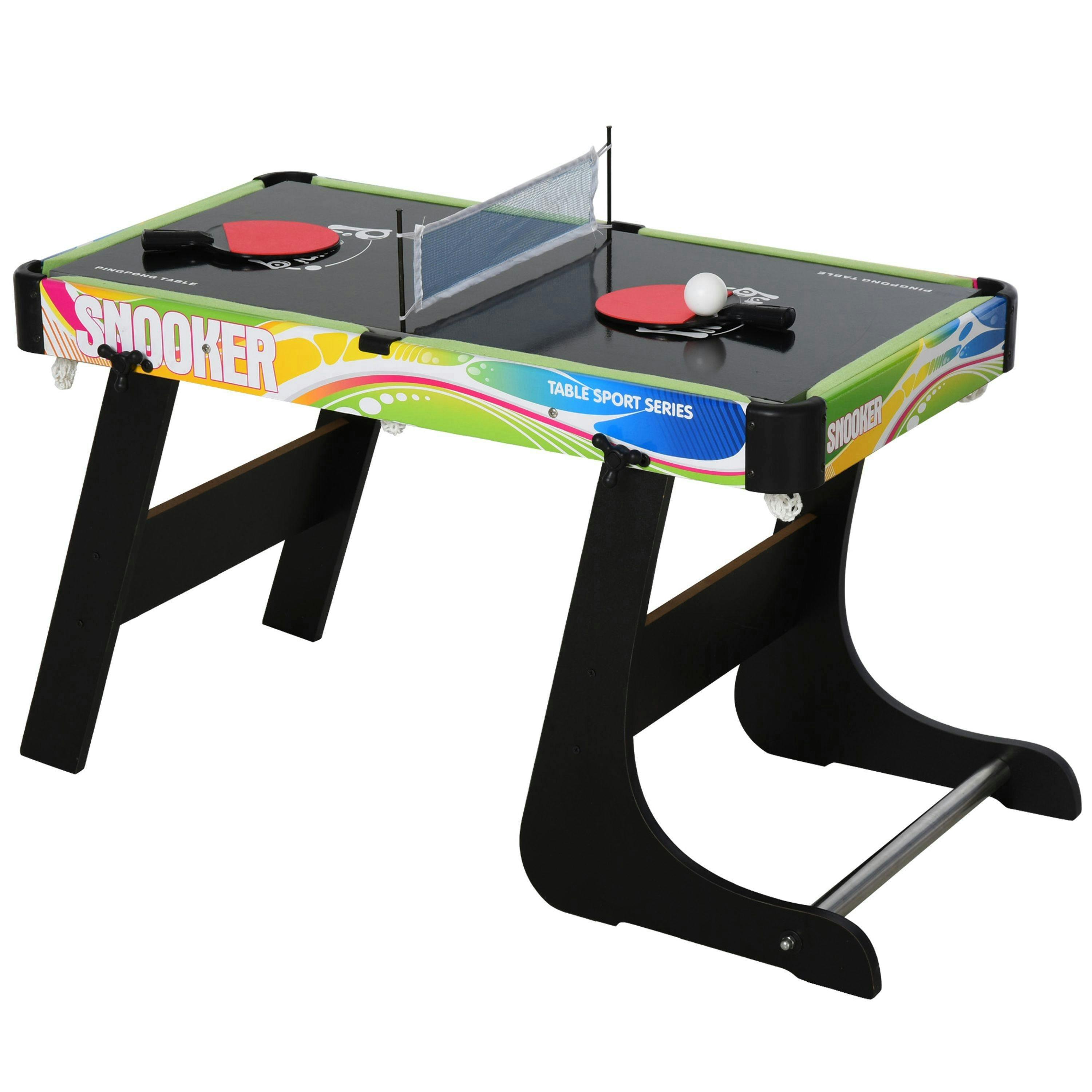 HOMCOM 4-in-1 Games Table w/ Hockey Football Table Tennis & Pool Arcade Gaming , view 2 of 5
