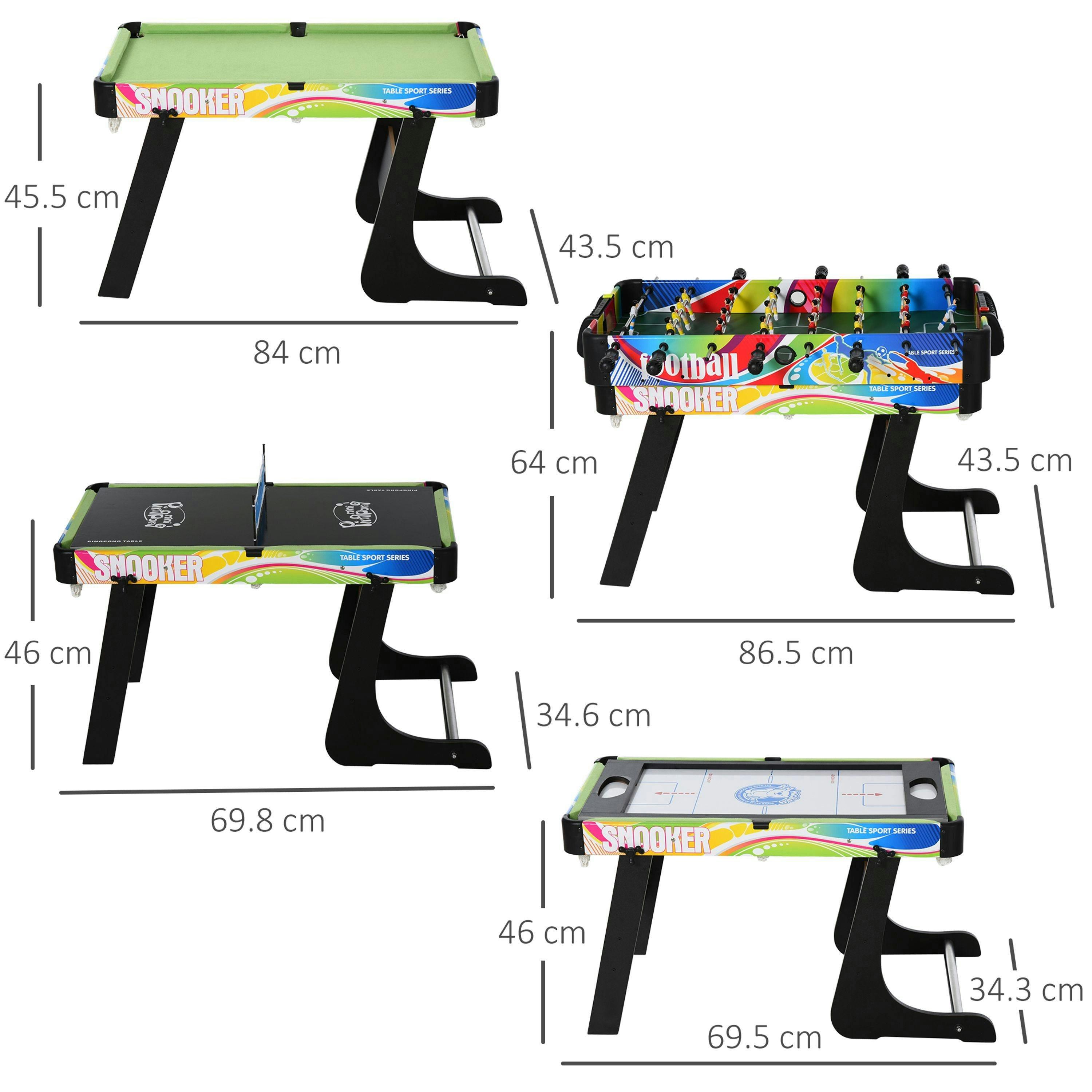 HOMCOM 4-in-1 Games Table w/ Hockey Football Table Tennis & Pool Arcade Gaming , view 3 of 5