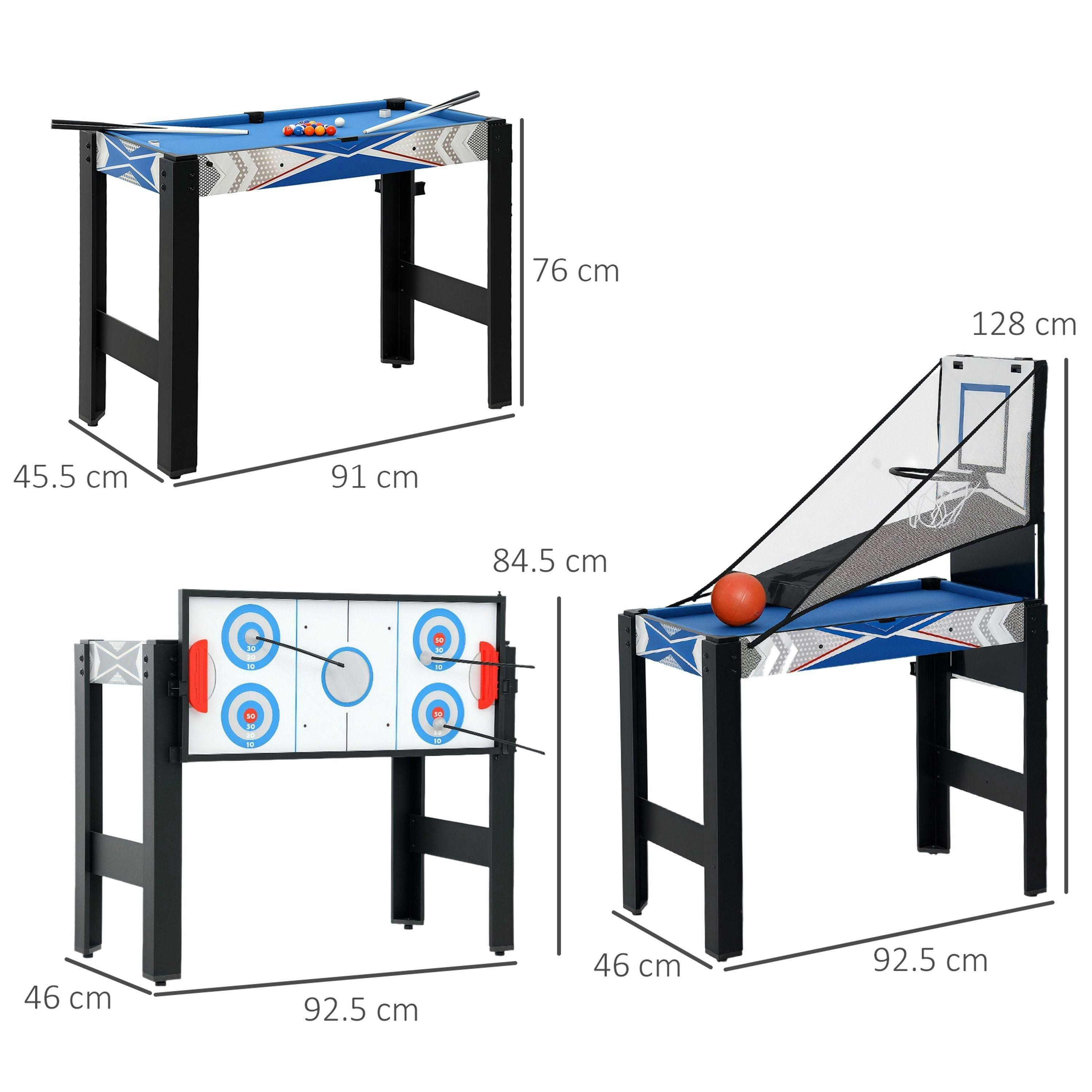 SPORTNOW 5-in-1 Multi Games Table, Combo Sports Game Table, Blue , view 3 of 5