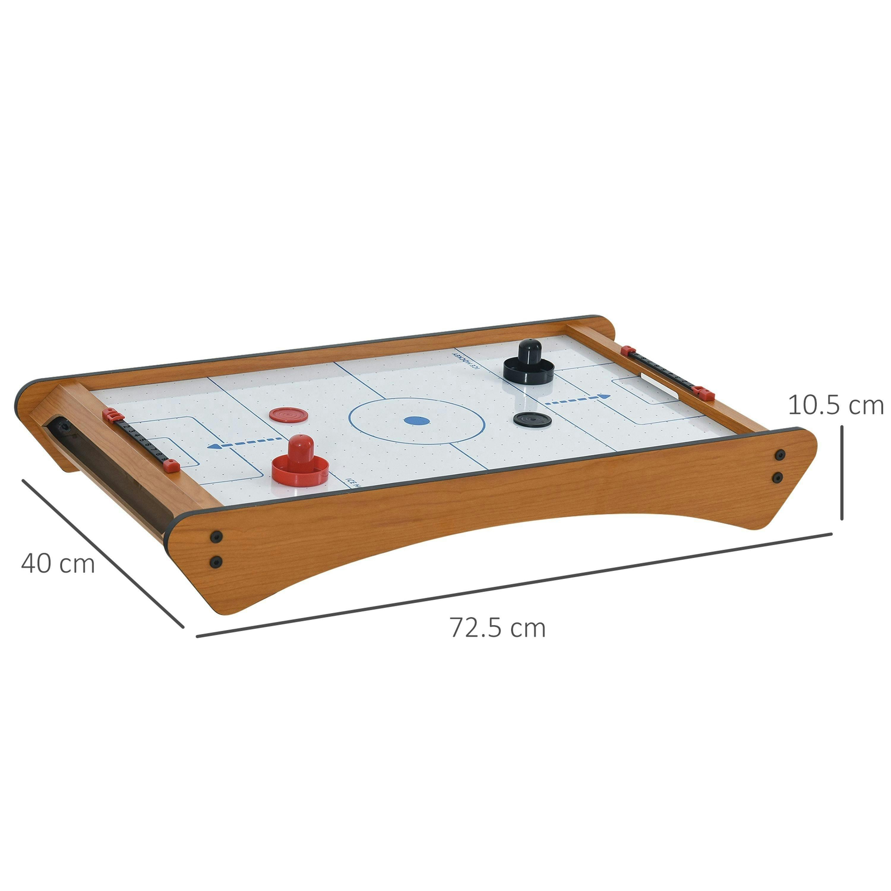 HOMCOM Mini Air Hockey Tabletop Game w/ 2 Pucks Pushers Fan Scoreboard Markings , view 3 of 5