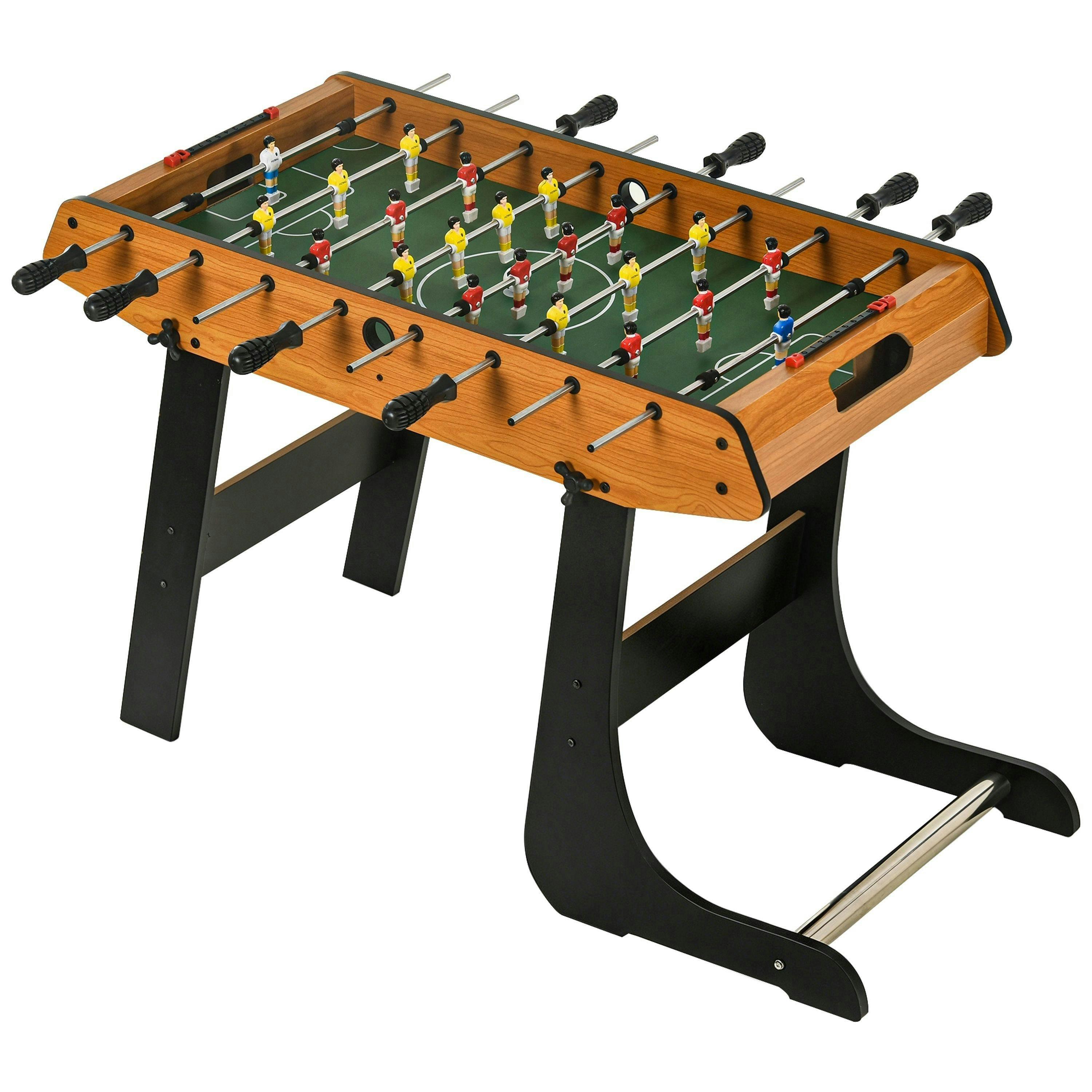 HOMCOM Folding Football Gaming Table Mini Foosball Soccer Table, Family Fun , view 2 of 5