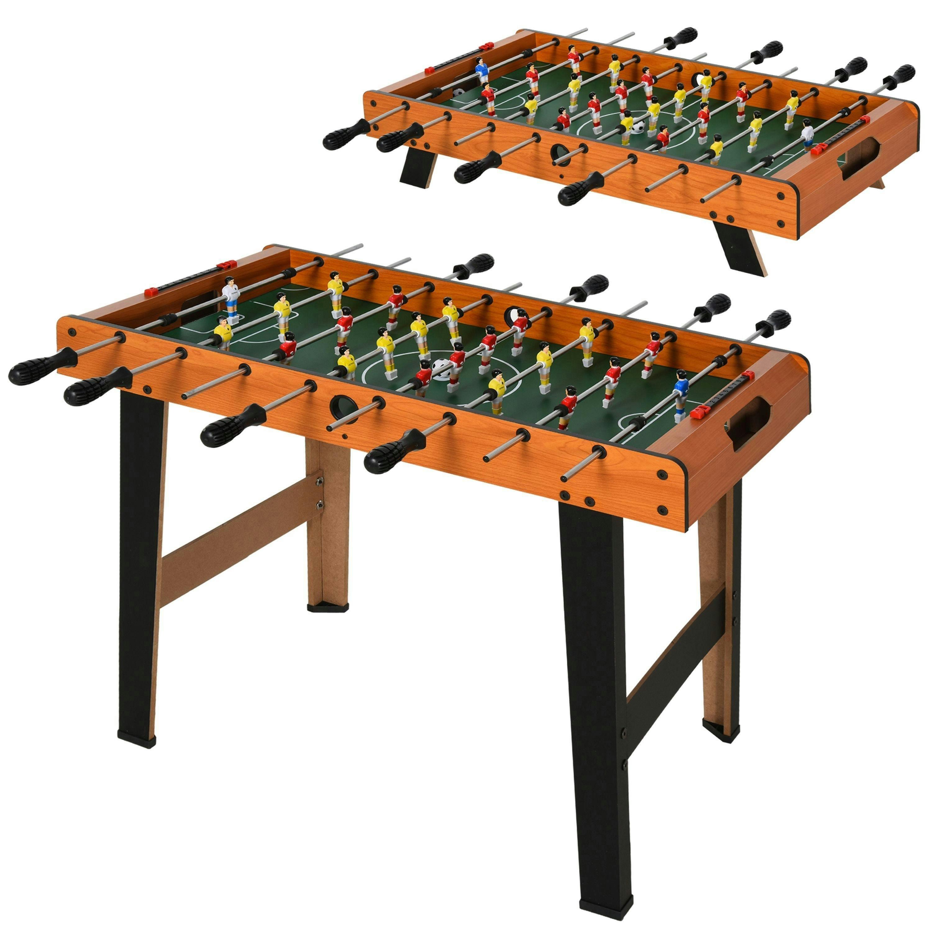 HOMCOM Wooden Soccer Football Table 84.5cm Arcades Game Room Bar, 2 Foosballs , view 2 of 5